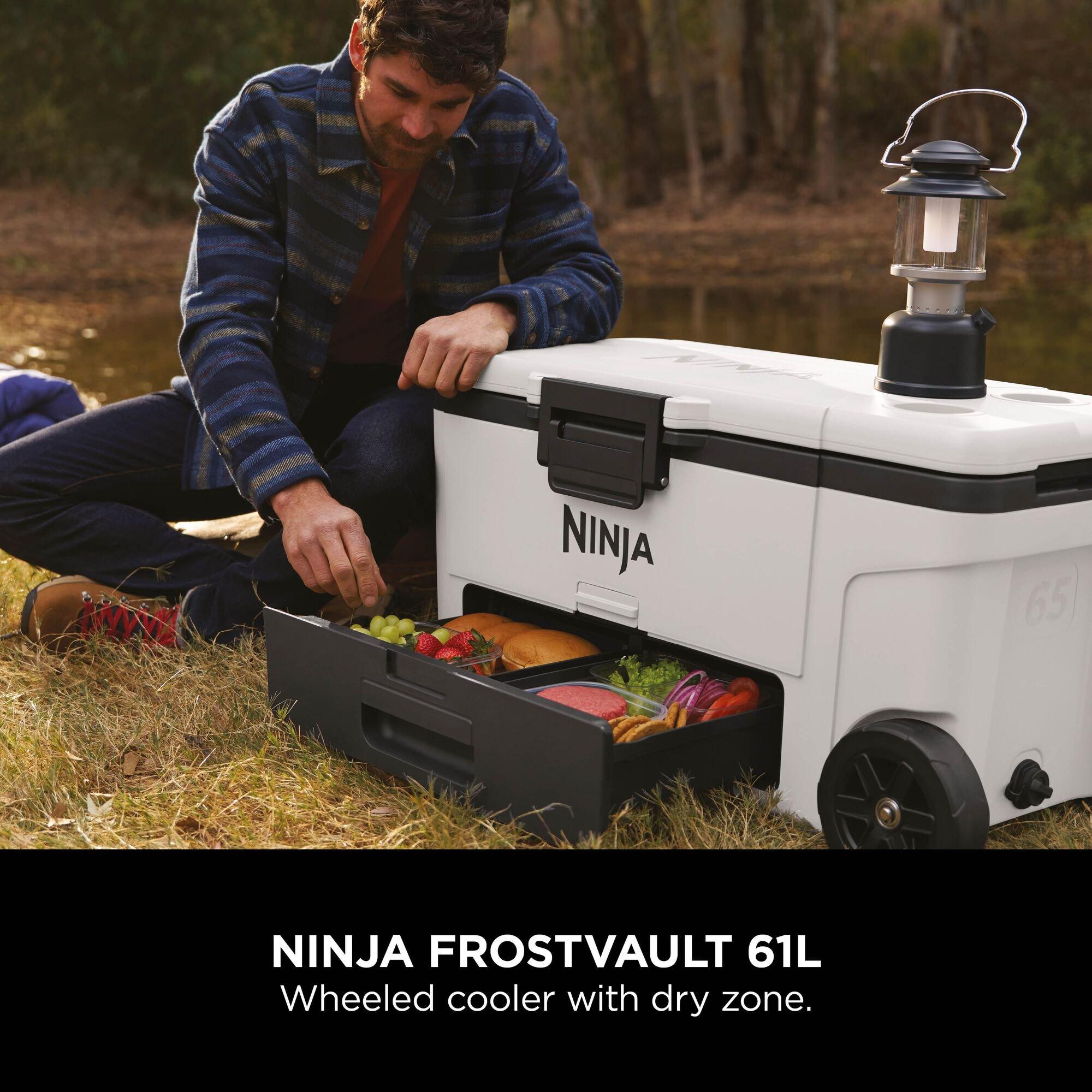 Cloud White - Ninja - FrostVault 65QT/61L Wheeled Cooler with Dry Zone - 8