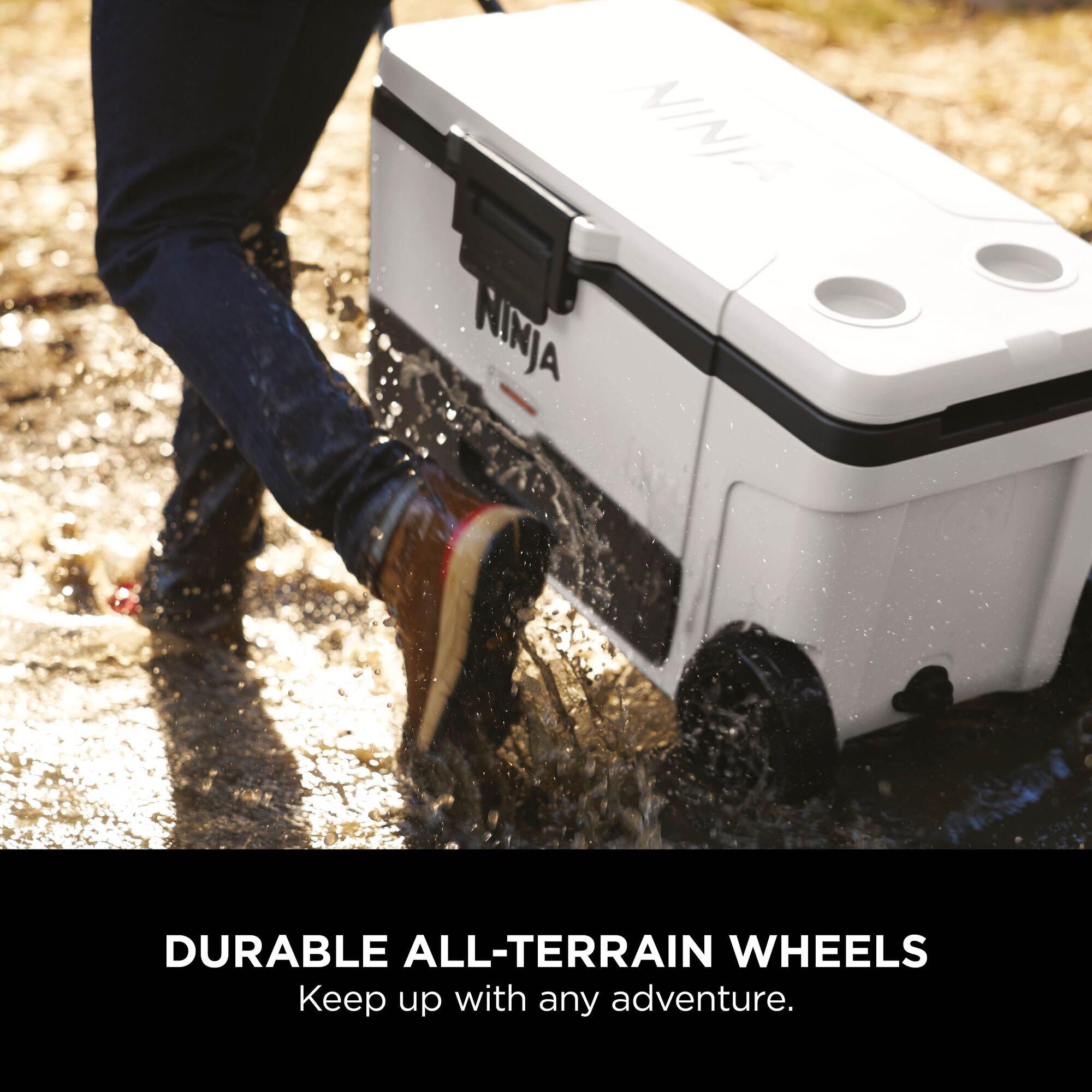 Cloud White - Ninja - FrostVault 65QT/61L Wheeled Cooler with Dry Zone - 9