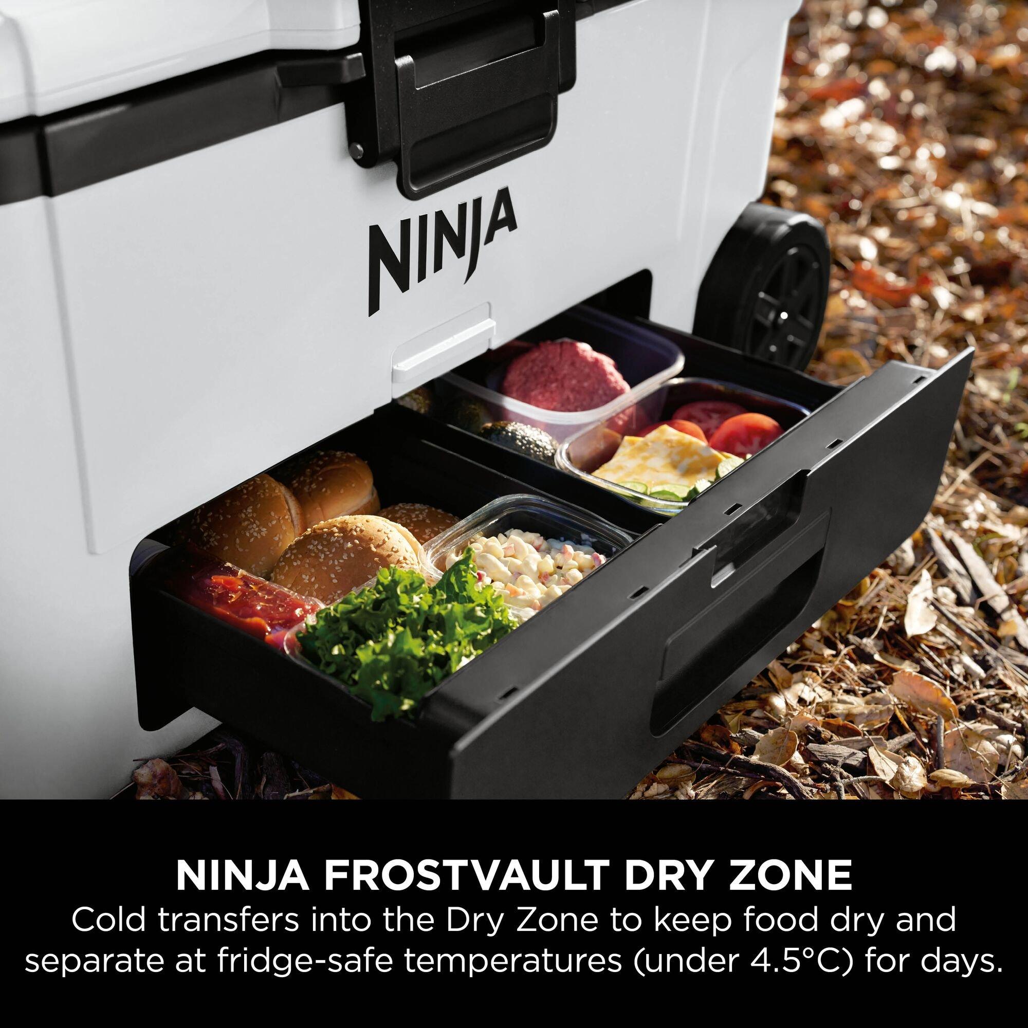 Cloud White - Ninja - FrostVault 65QT/61L Wheeled Cooler with Dry Zone - 10