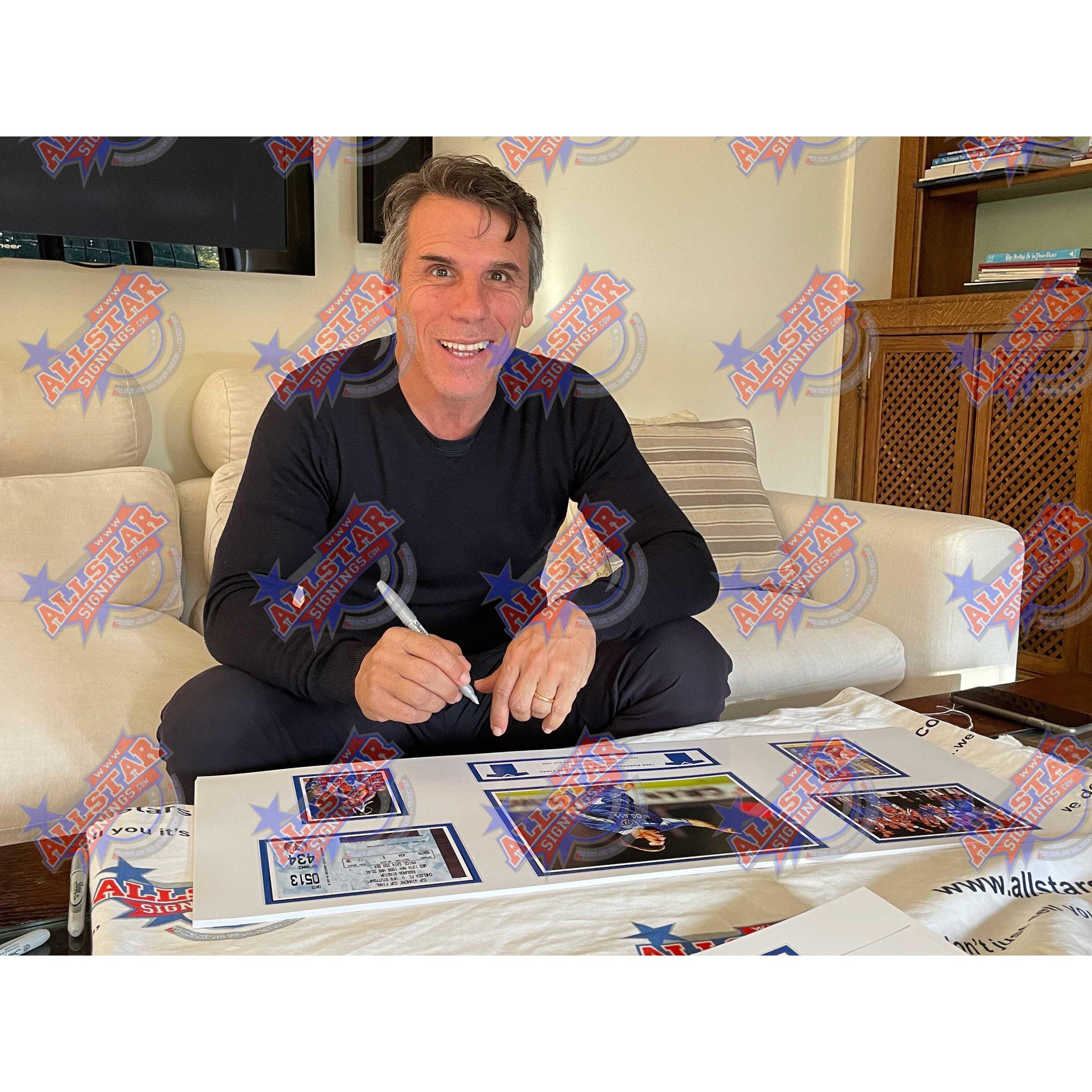 Blue - Chelsea FC - Gianfranco Zola Signed & Framed Chelsea 1998 Photo - 2