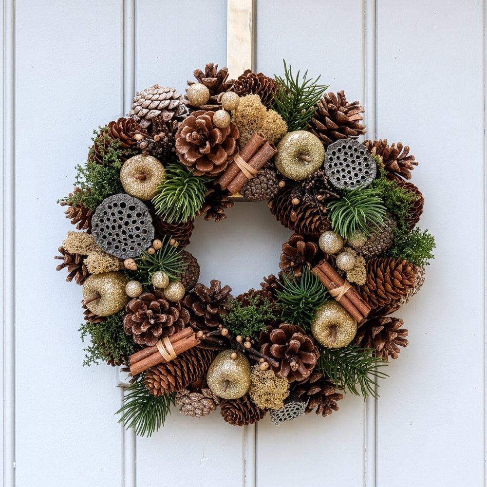 Multi - YouGarden - 30cm Golden Fruits Wreath - 2