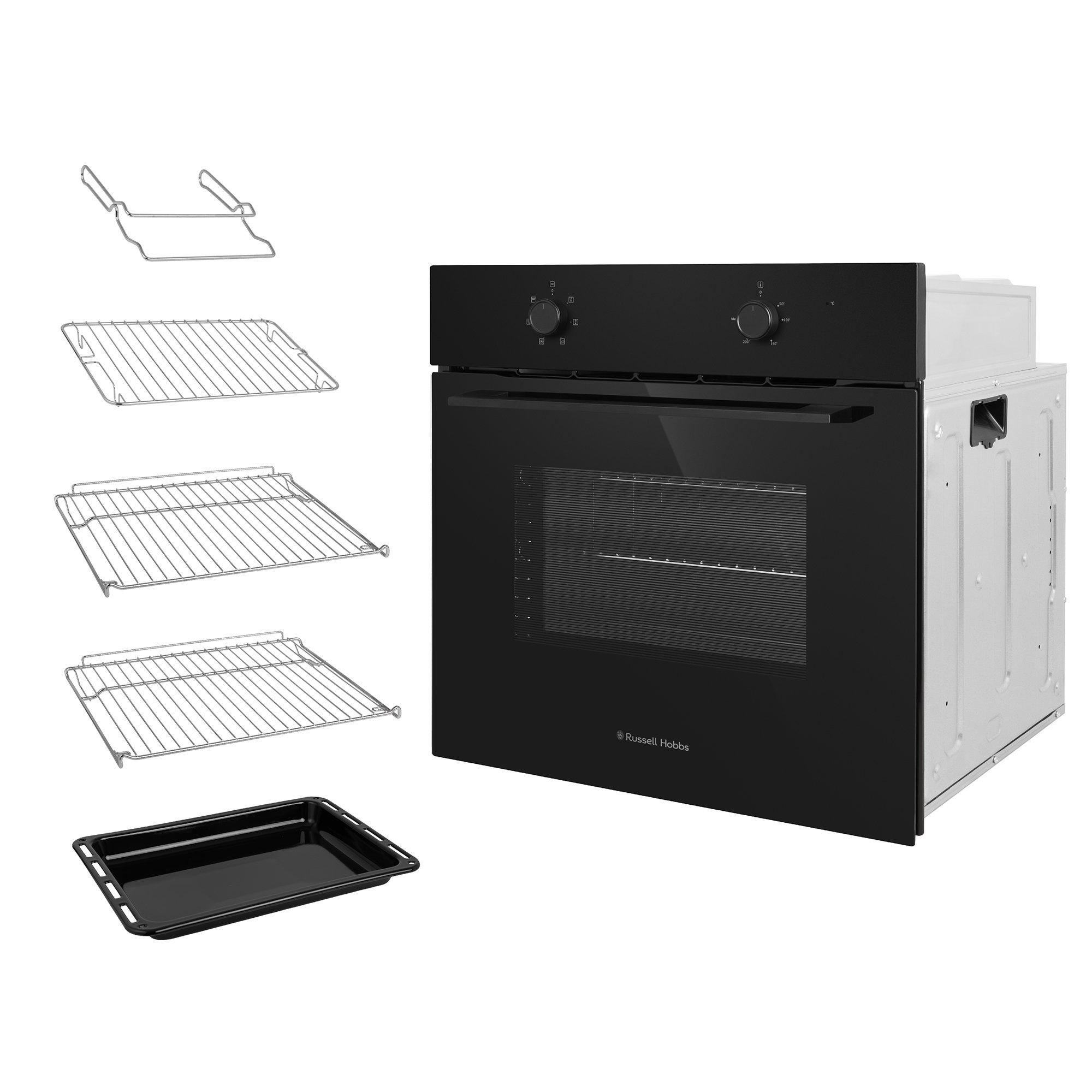 Matte Black - Russell Hobbs - RHFEO7008MB Built-In 70L Electric Fan Oven - 8