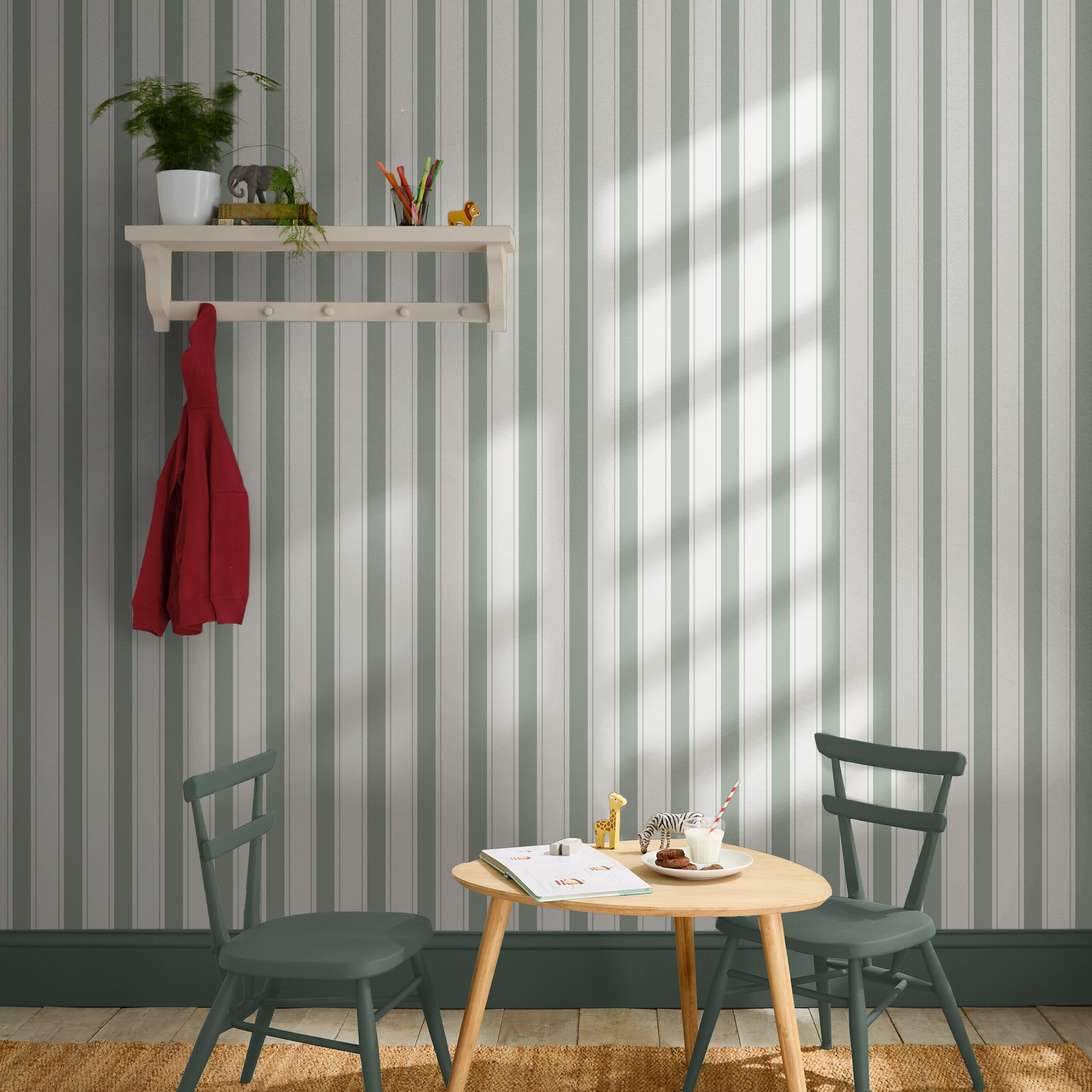 Morning Fog - Sophie Allport - Oundle Stripe Wallpaper - 2