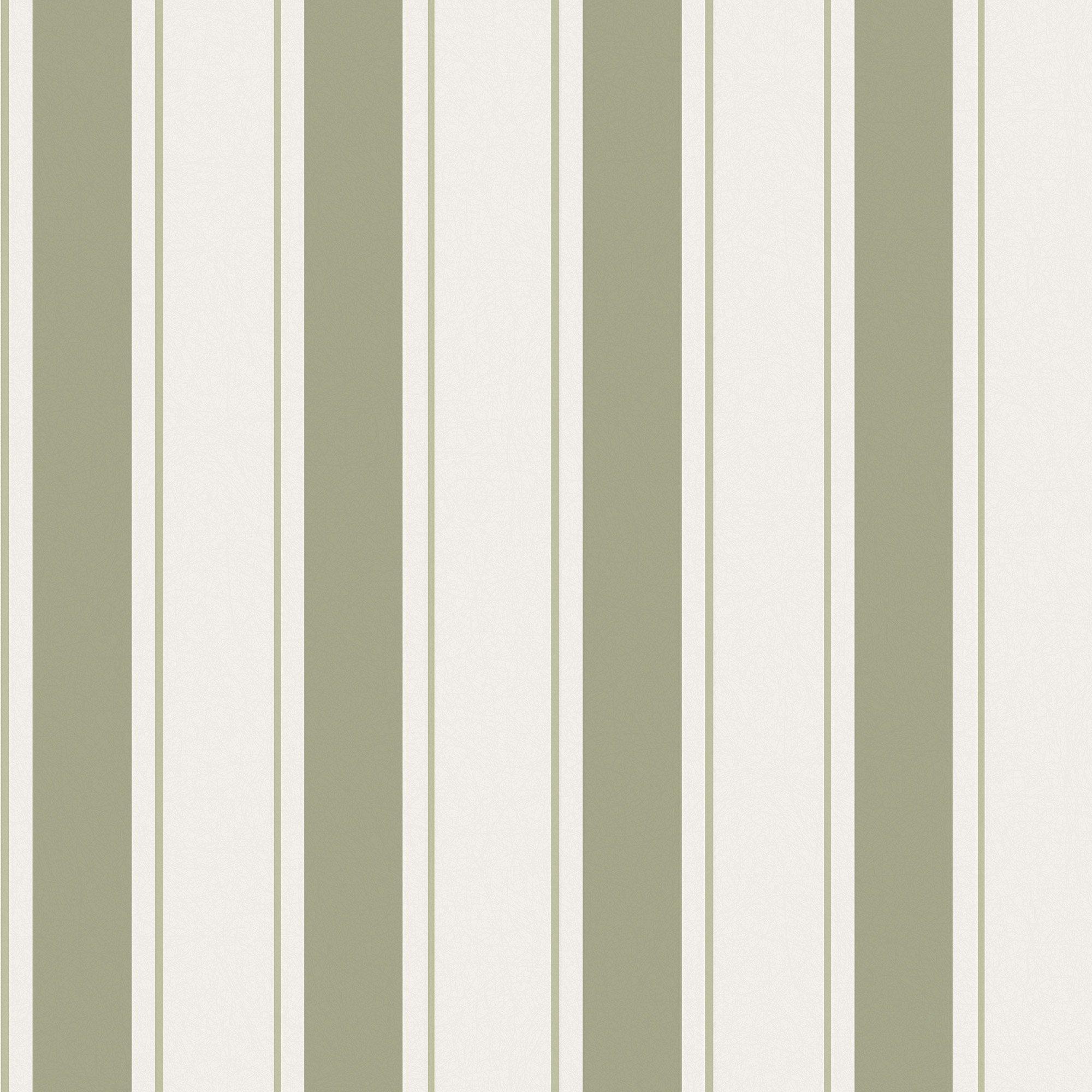 Sophie Allport  Oundle Stripe Wallpaper - Mossbank Green