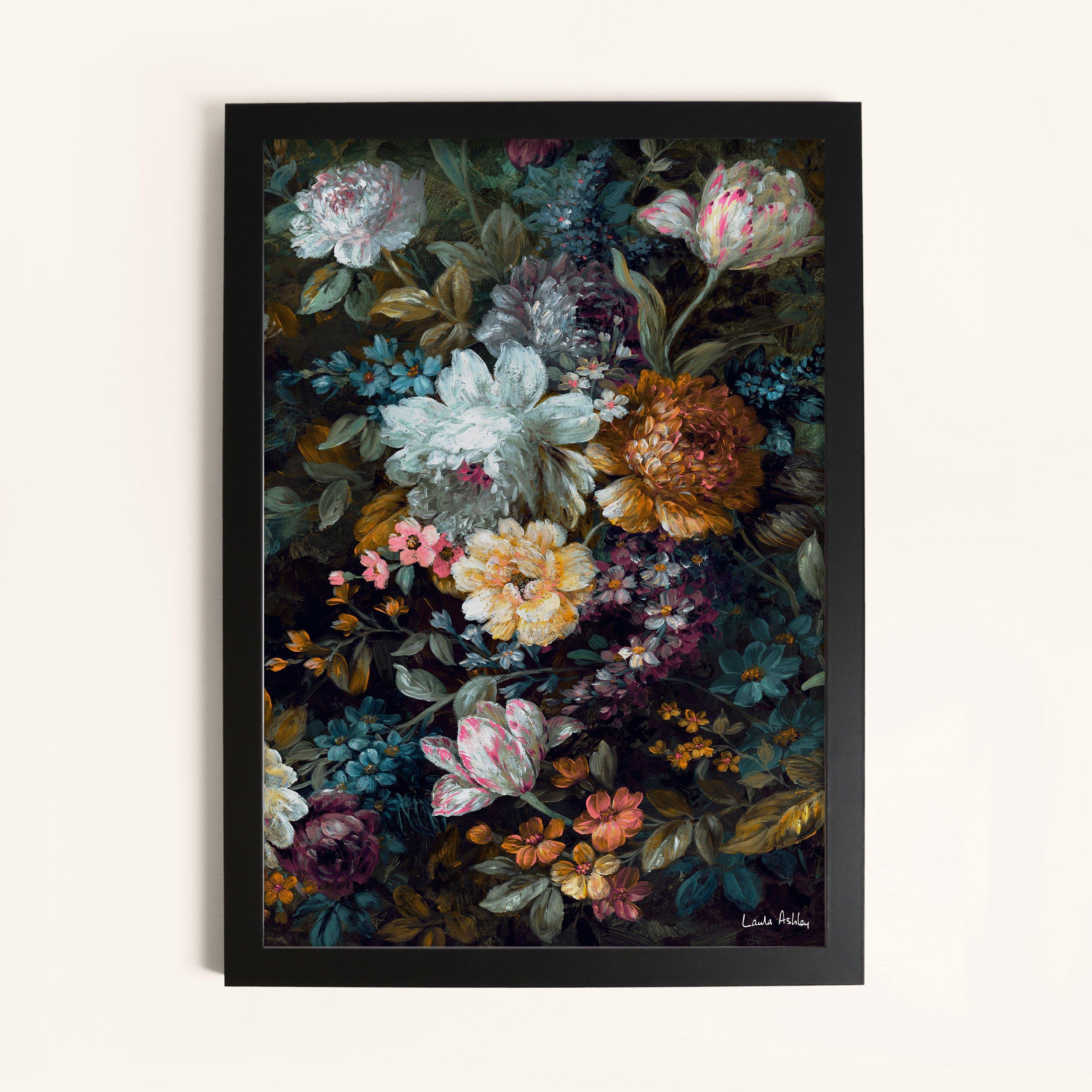 Laura Ashley  Mathilde Print In A Black Frame - colour - 50x70cm