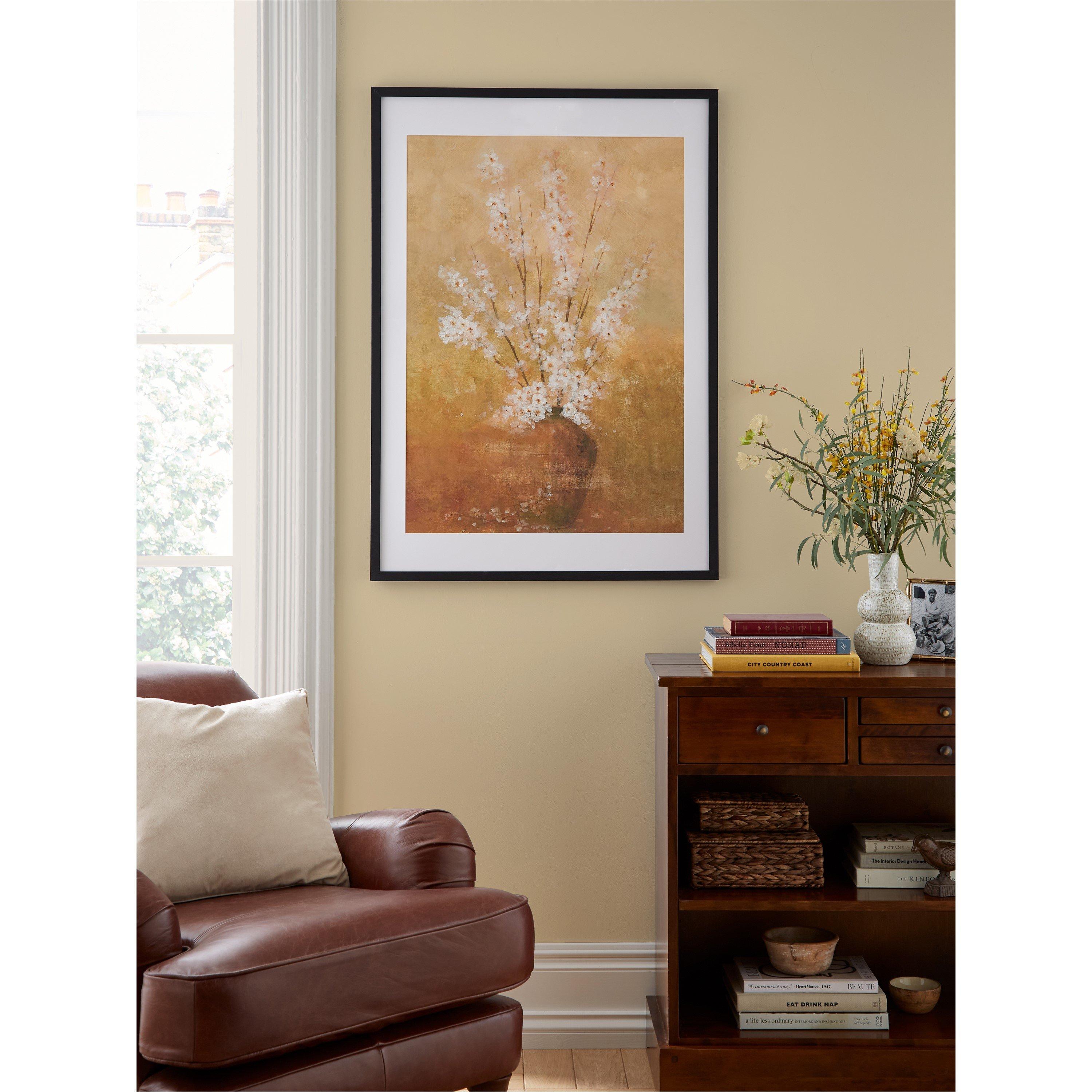 Yellow - Laura Ashley - Blossom in Vase Print in a Black Frame - 2