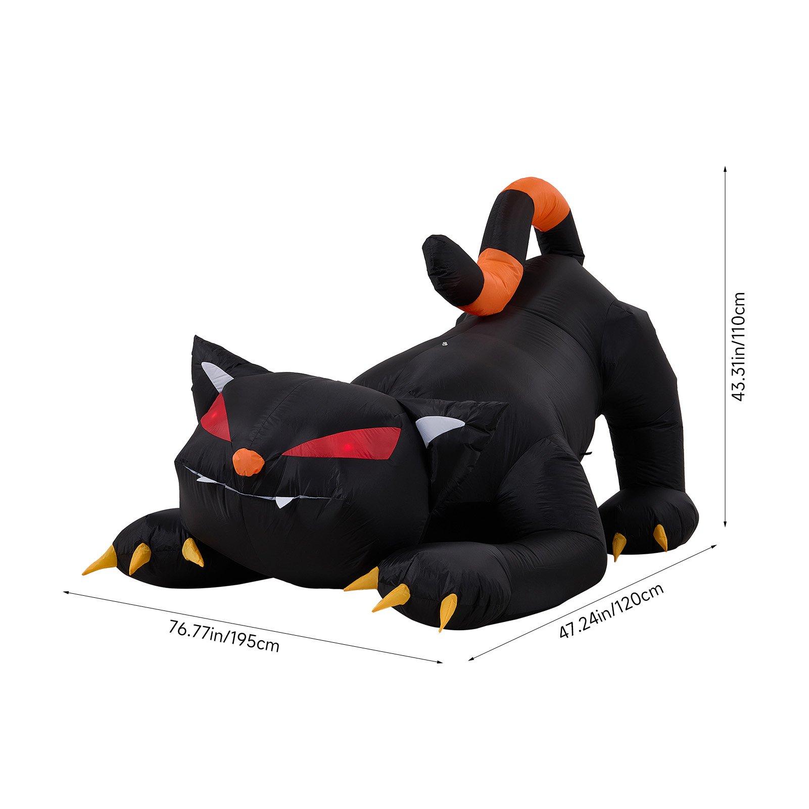 Black - LIFE IDEAS - 1.8M Halloween Inflatable Black Cat - 2