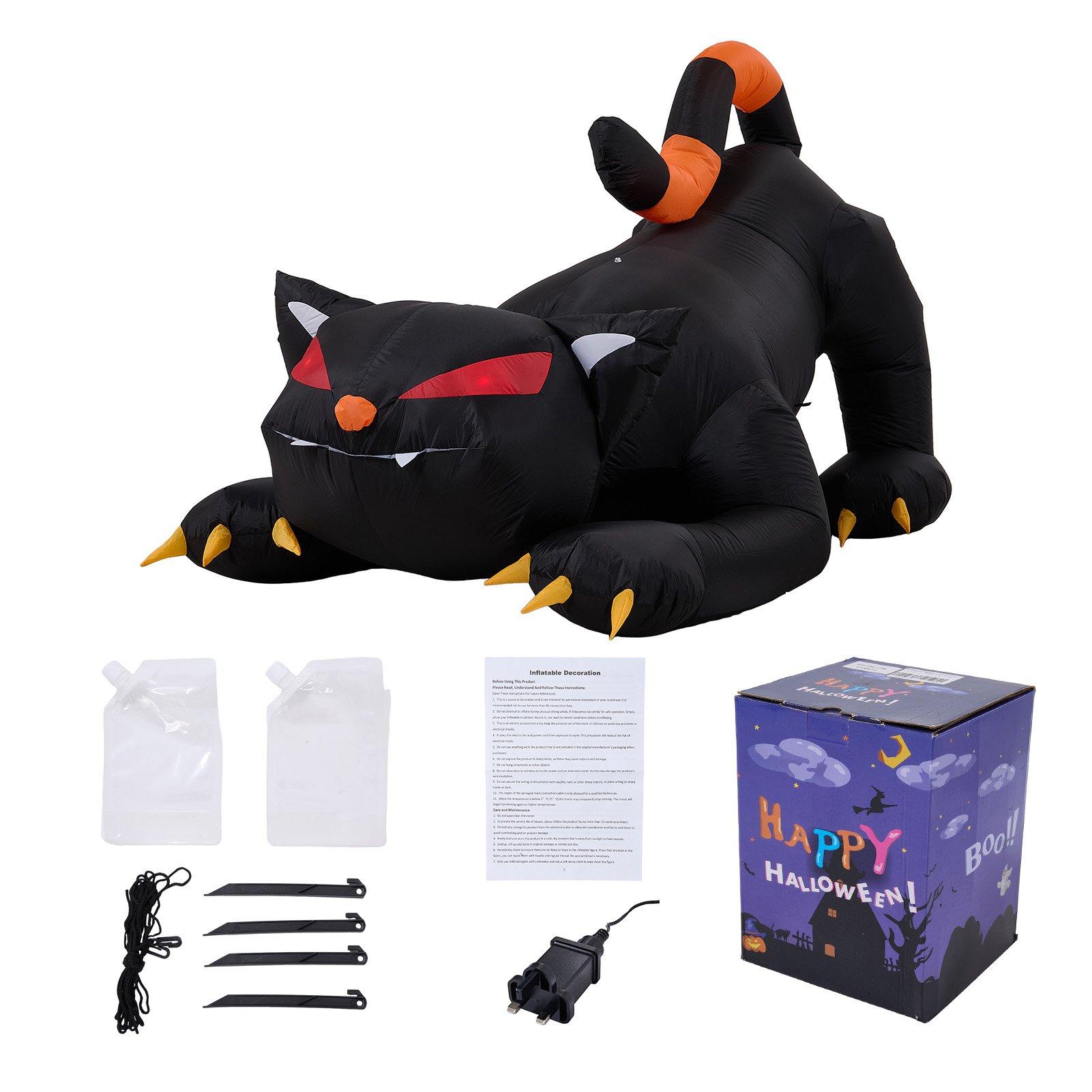 Black - LIFE IDEAS - 1.8M Halloween Inflatable Black Cat - 9