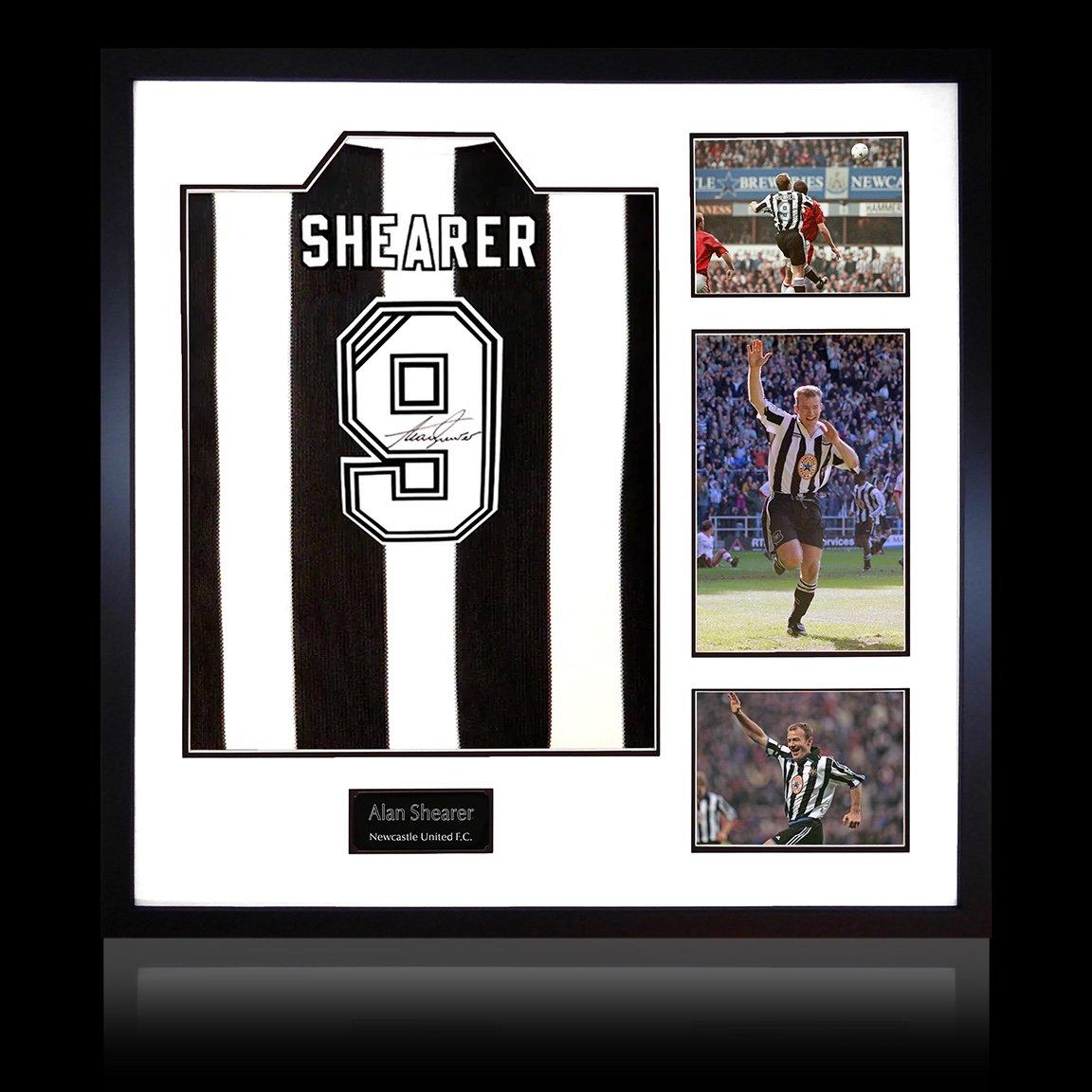 Black - The Fan Cave - Alan Shearer Signed Retro Newcastle United Shirt E - 1