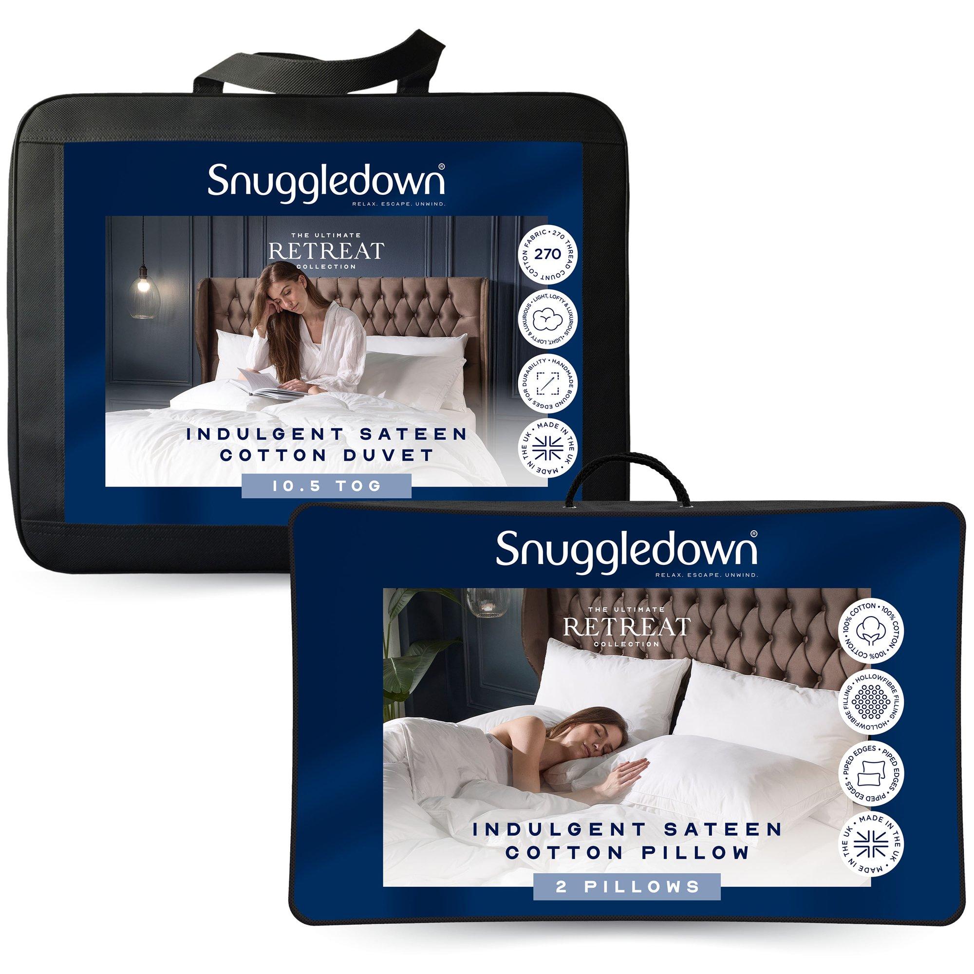 Snuggledown  Indulgent Cotton 10.5 Tog Duvet + 2 Soft Pillows - White - King