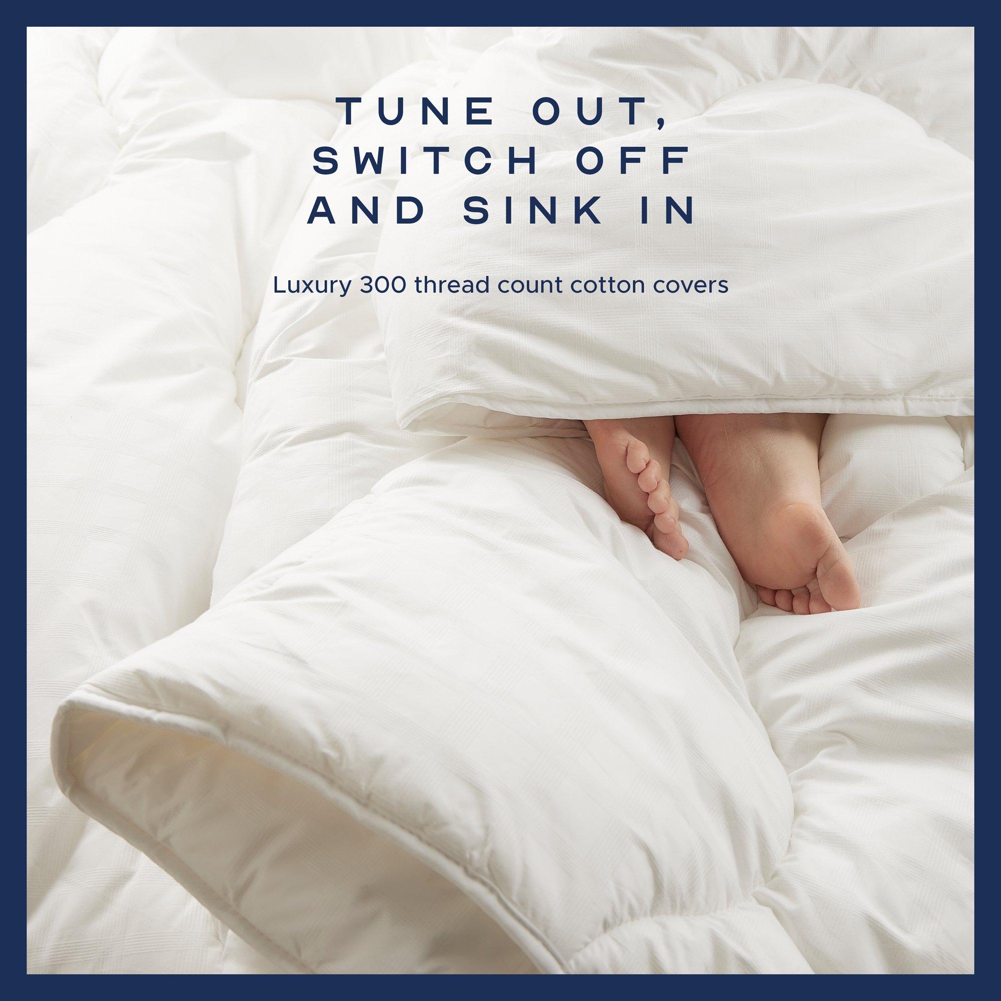 White - Snuggledown - Indulgent Cotton 10.5 Tog Duvet + 2 Soft Pillows - 2