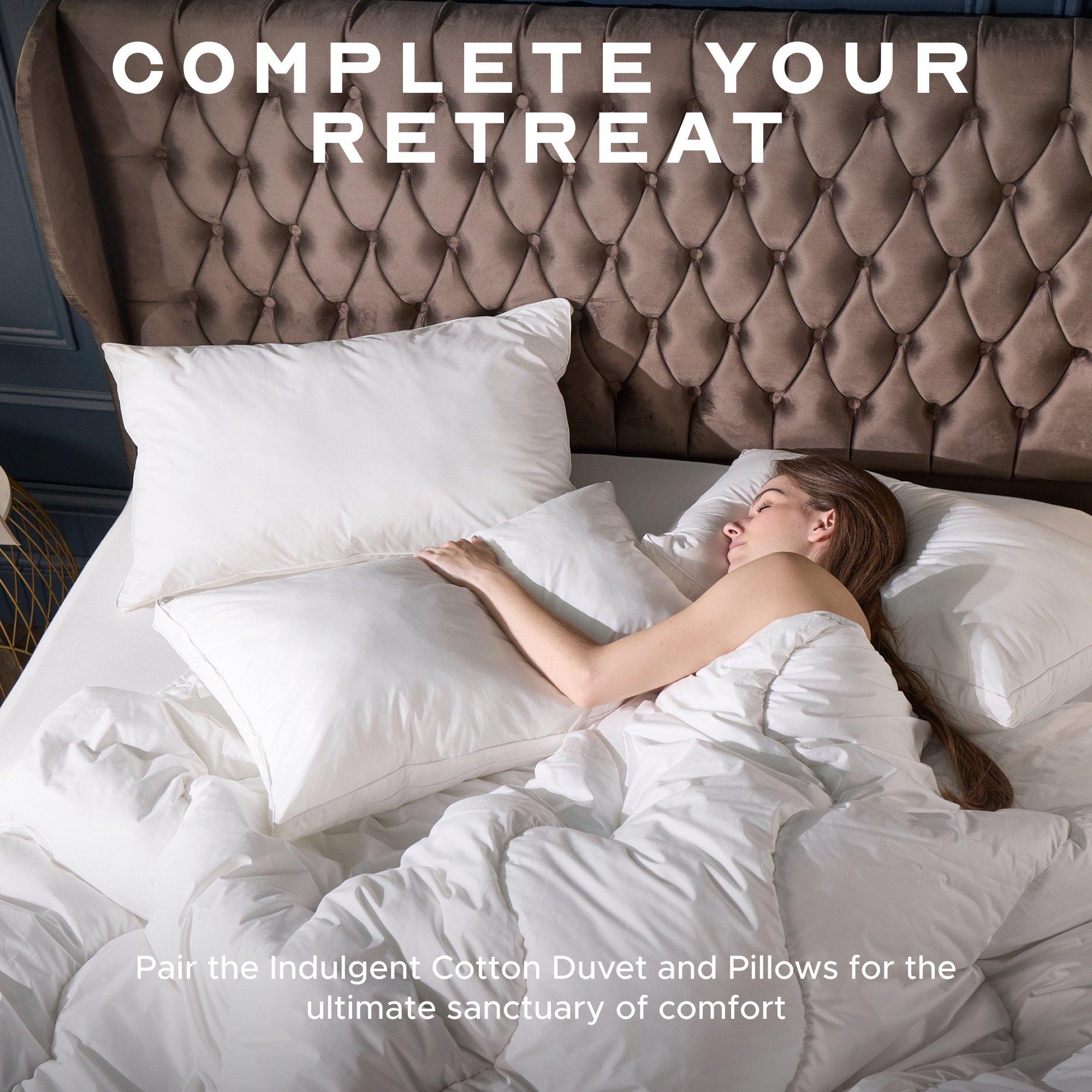White - Snuggledown - Indulgent Cotton 10.5 Tog Duvet + 2 Soft Pillows - 9