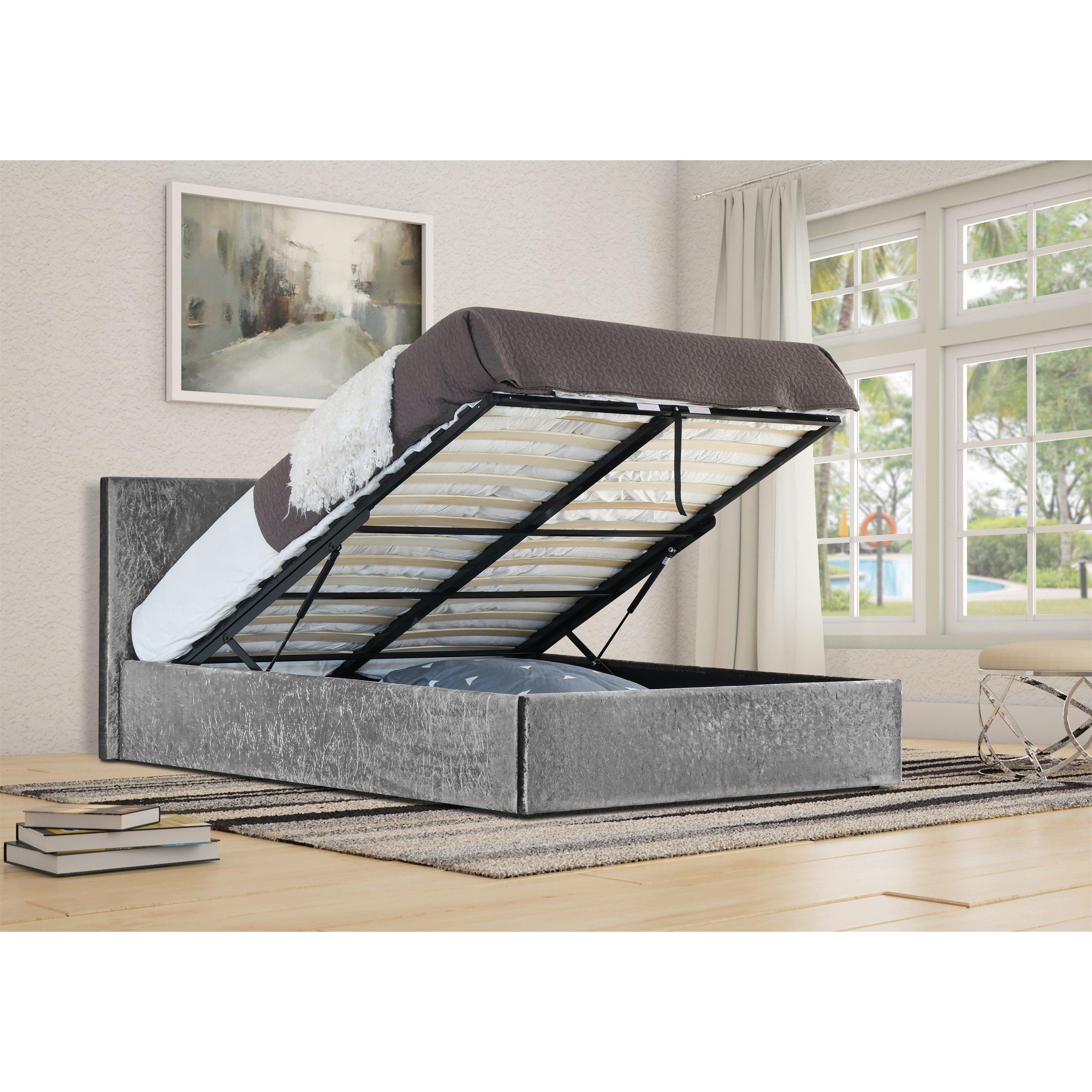 Comfy Living Crushed Velvet Ottoman Bed Only