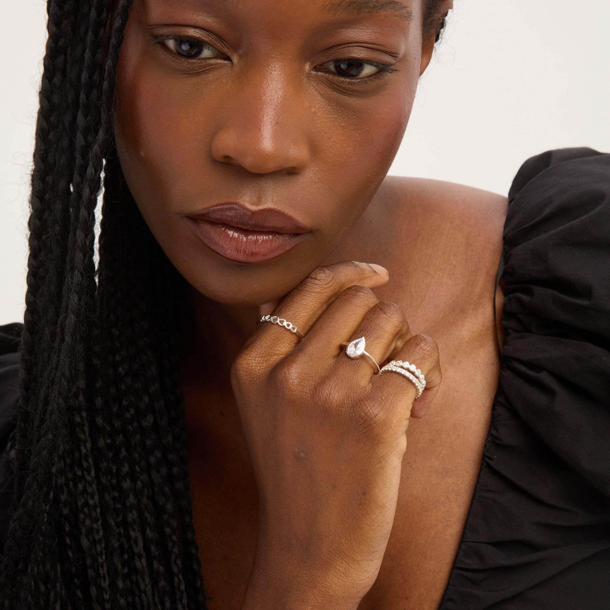 Silver - Simply Silver - Sterling Silver 925 Cubic Zirconia Eternity Ring - 2