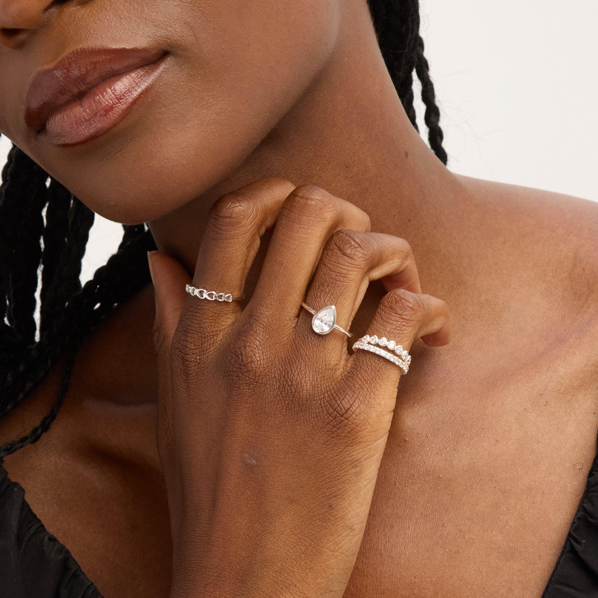 Silver - Simply Silver - Sterling Silver 925 Cubic Zirconia Eternity Ring - 3