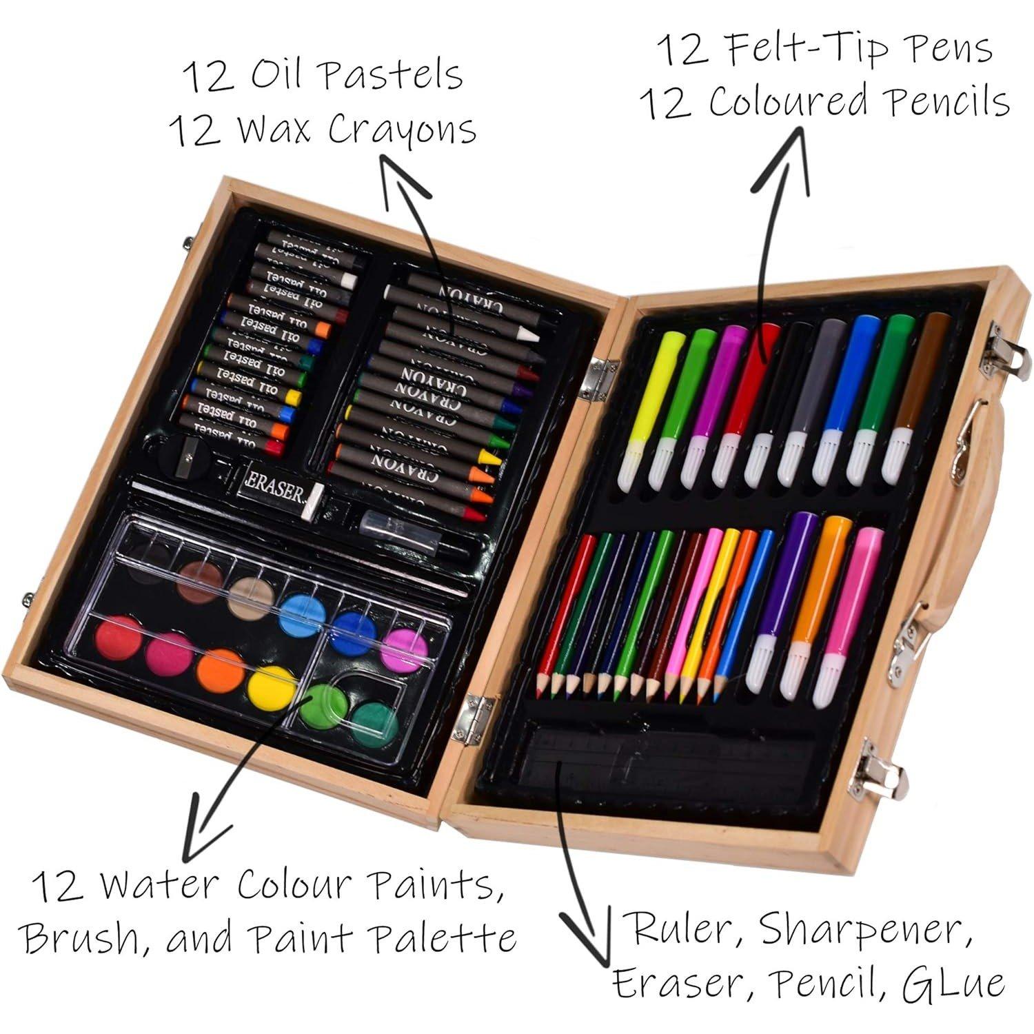 Multi Colour - Kandytoys - 67 Piece Folding Wooden Art Set - 4