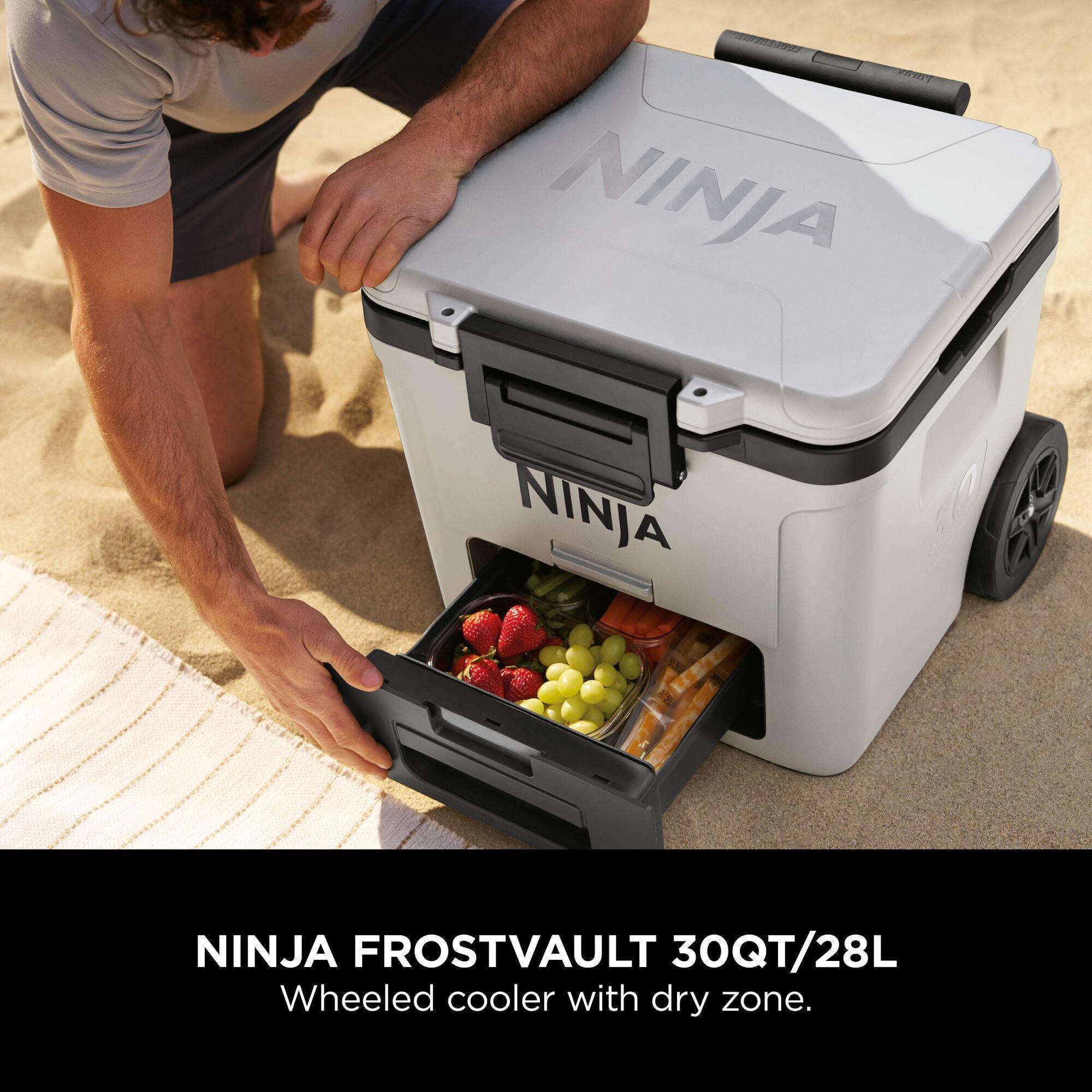Cloud White - Ninja - FrostVault 30QT/28L Wheeled Cooler - 7