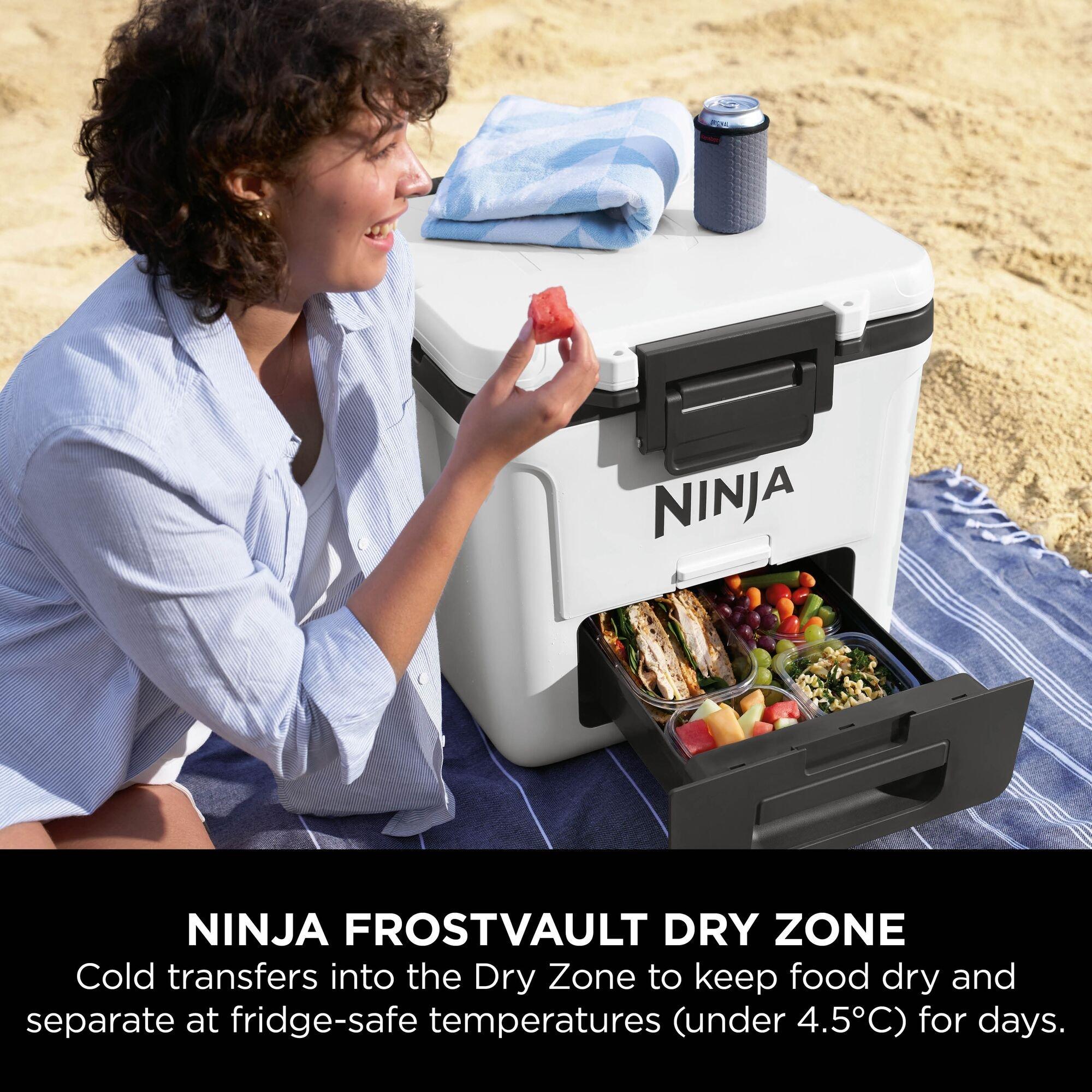 Cloud White - Ninja - FrostVault 30QT/28L Wheeled Cooler - 9
