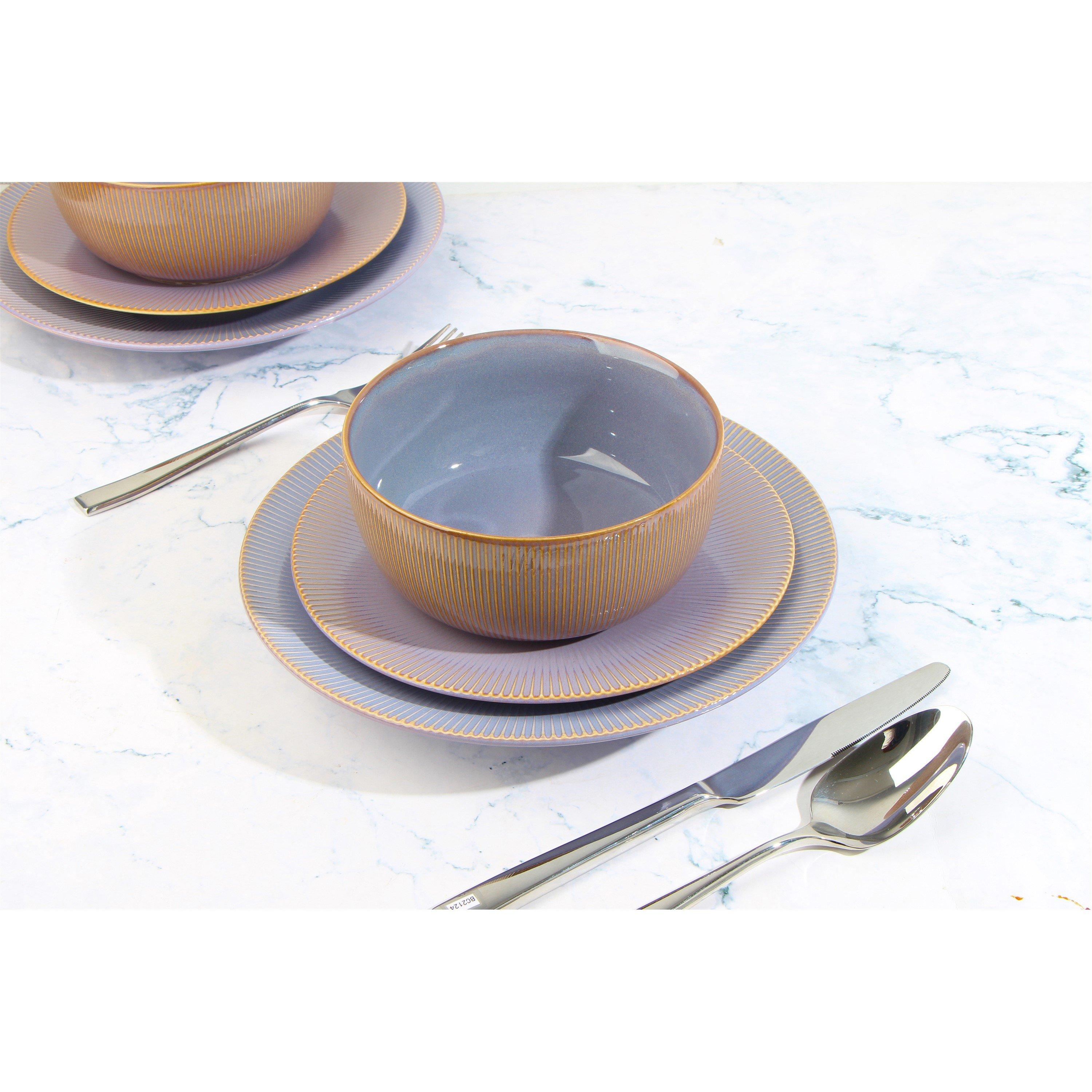 Purple - Waterside - 16pc Reactive Glaze Purple Dinner Set - 2