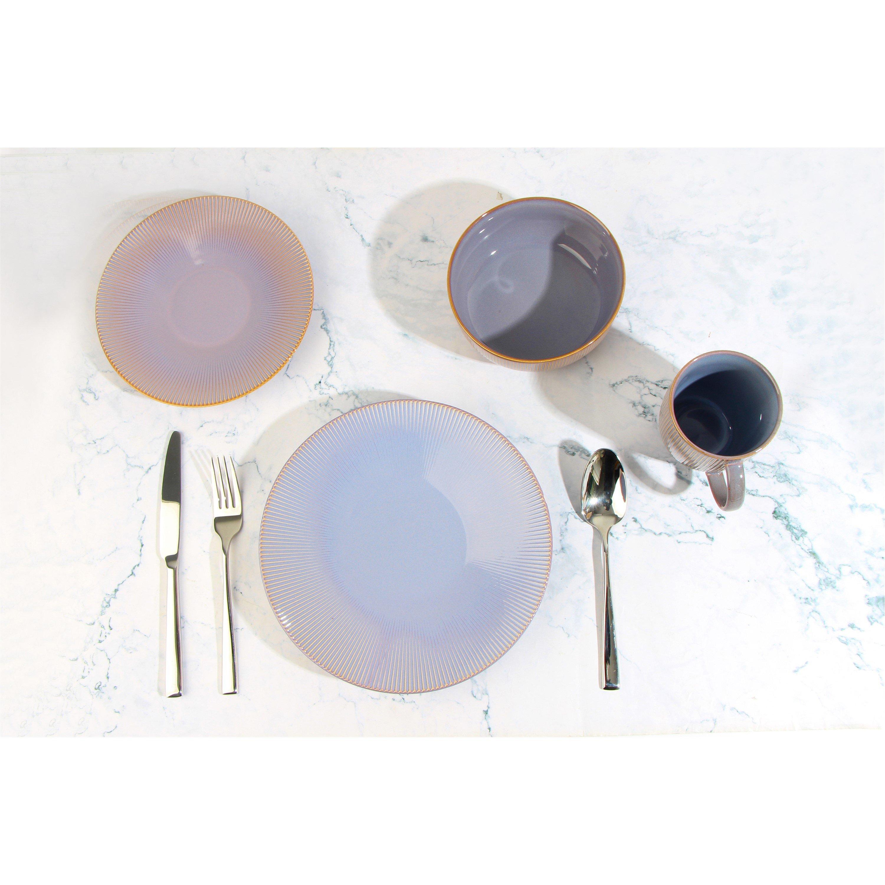Purple - Waterside - 16pc Reactive Glaze Purple Dinner Set - 3