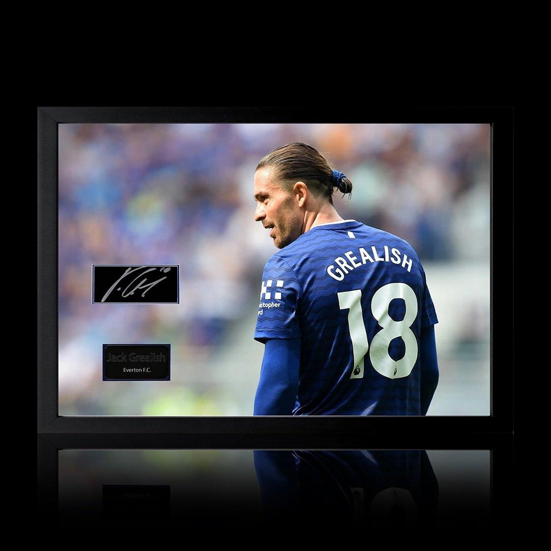 Blue - The Fan Cave - Jack Grealish Signed Everton Plaque Iconic Frame I