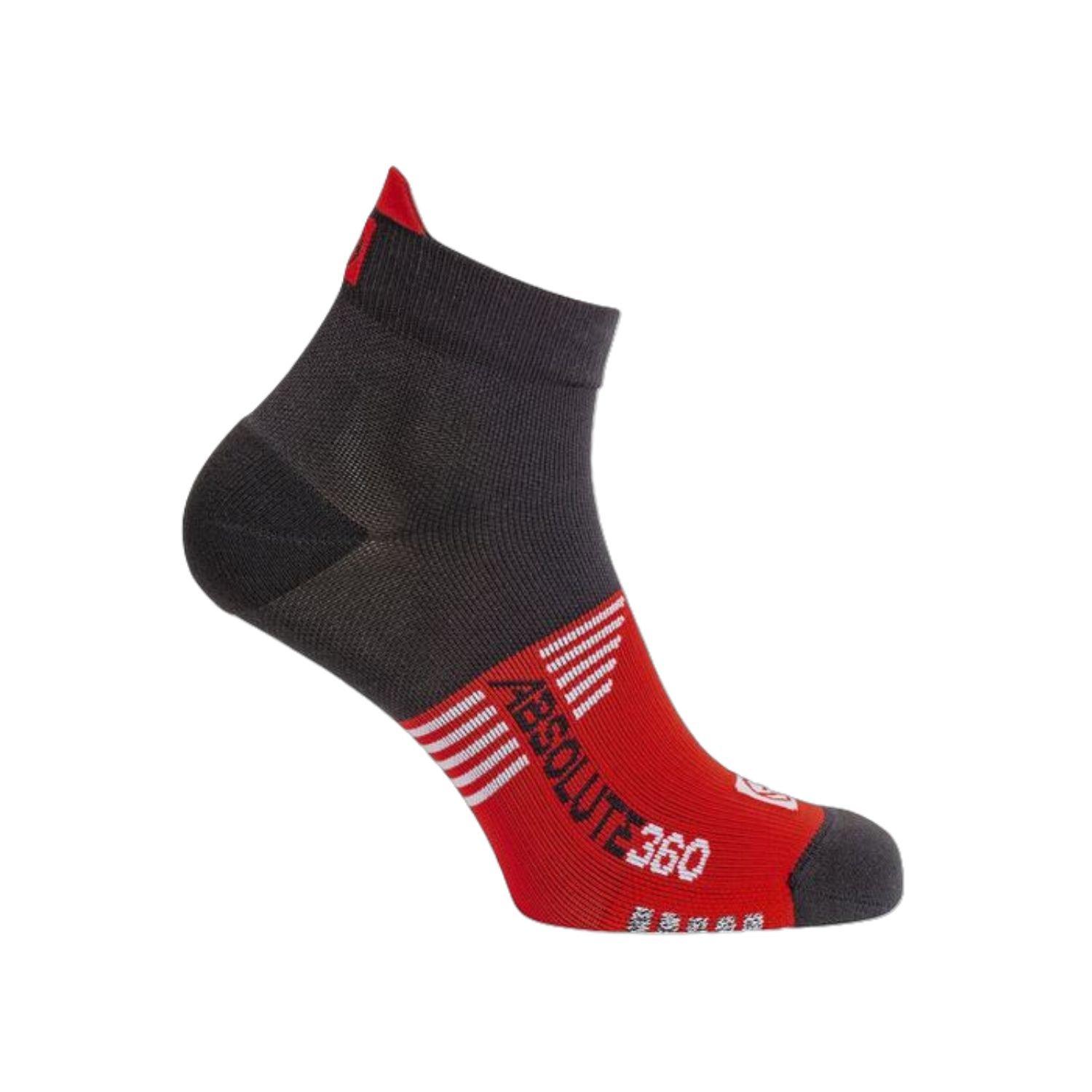 Neutral - Absolute 360 - Performance Running Socks: Ankle - Black/Red - 1