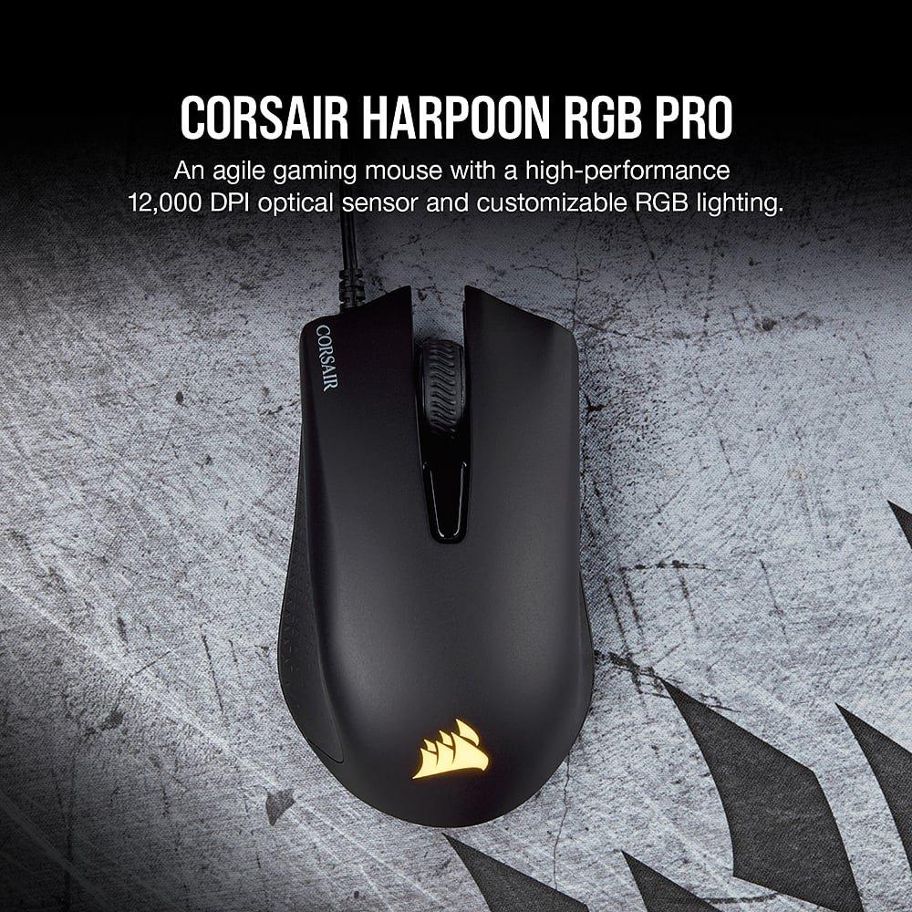 Schwarz - Corsair - Harpoon RGB Pro Wired Gaming Mouse - 4