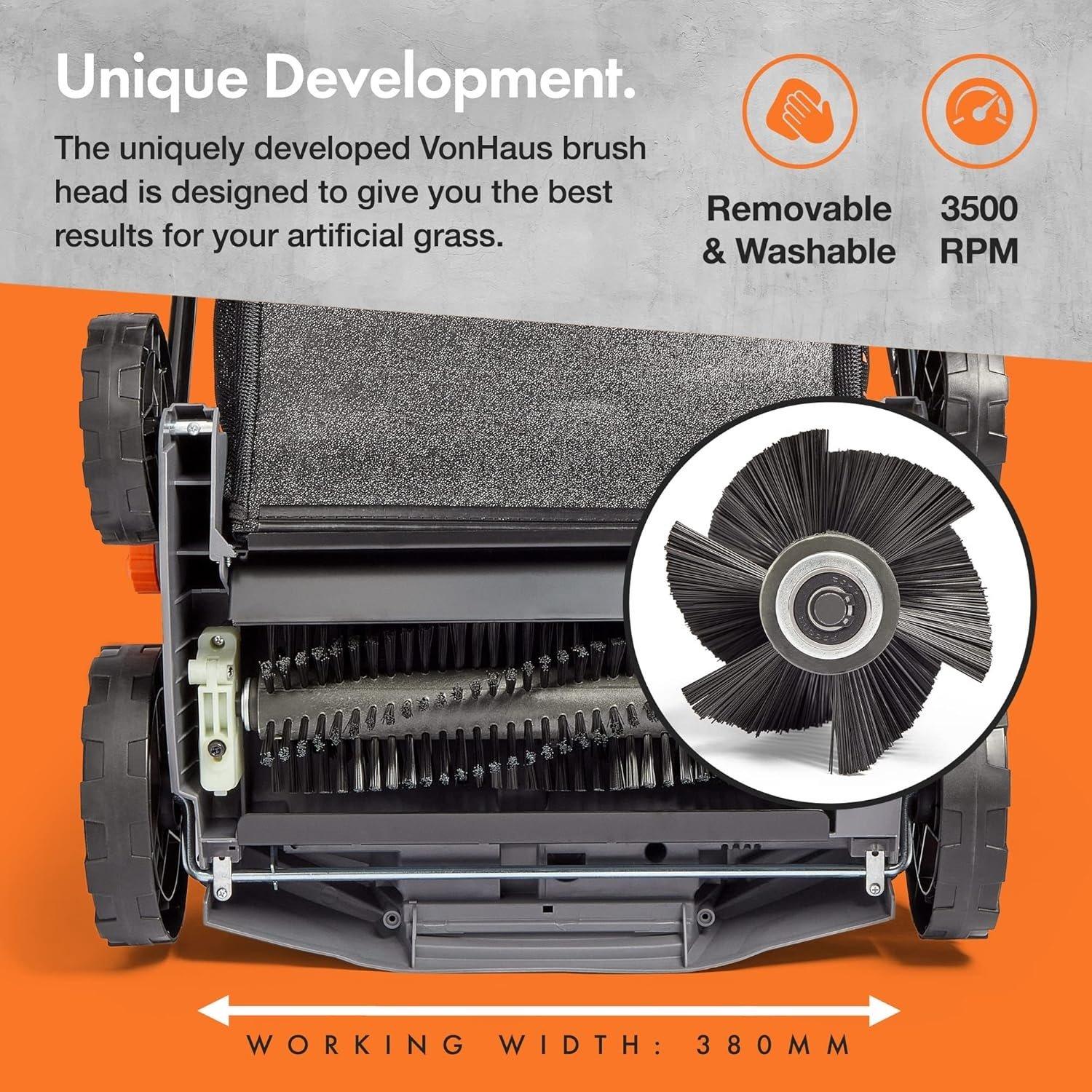 Grey - VonHaus - VonHaus 1800W Artificial Grass Brush - 4