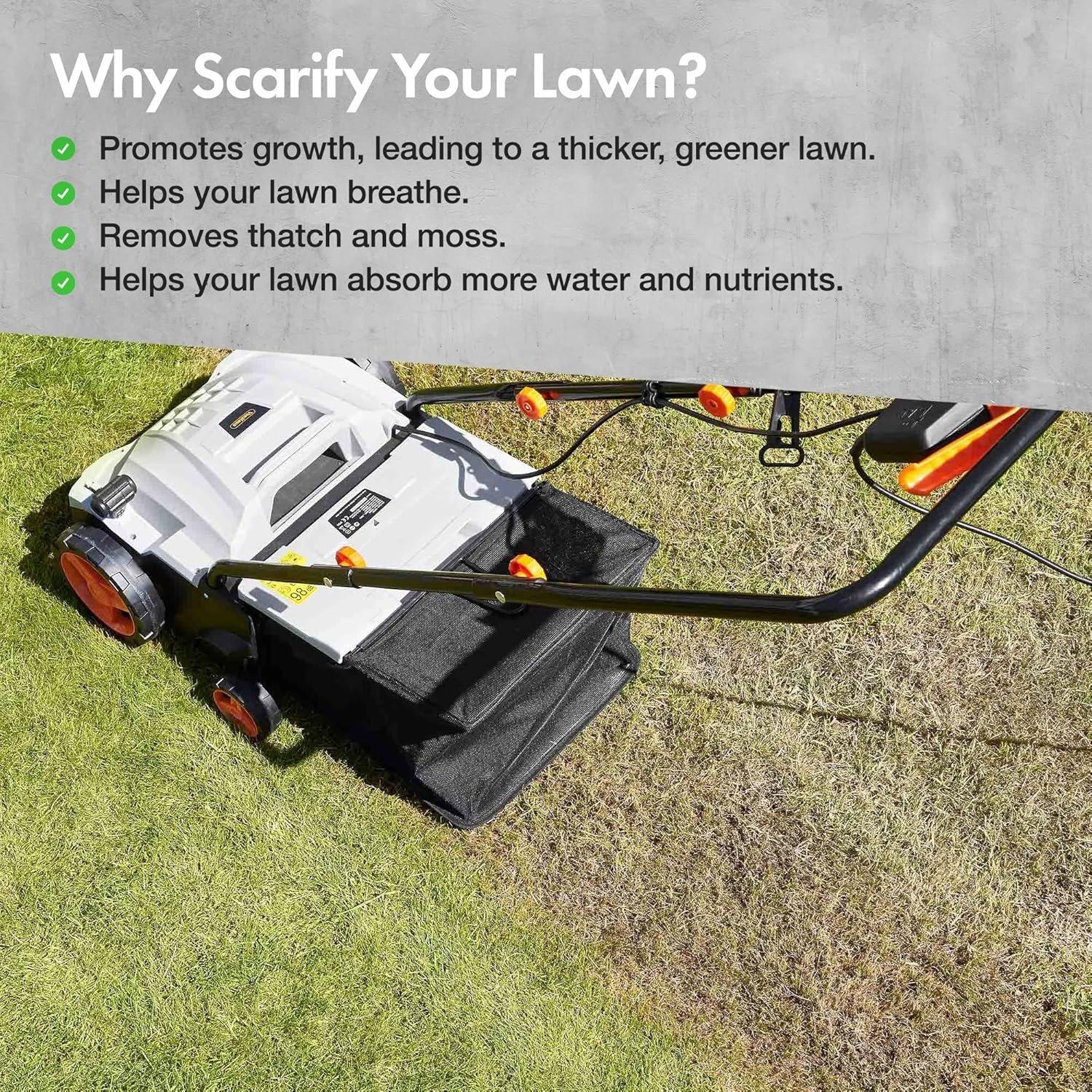 Grey - VonHaus - 2 In 1 Scarifier/Aerator - 2