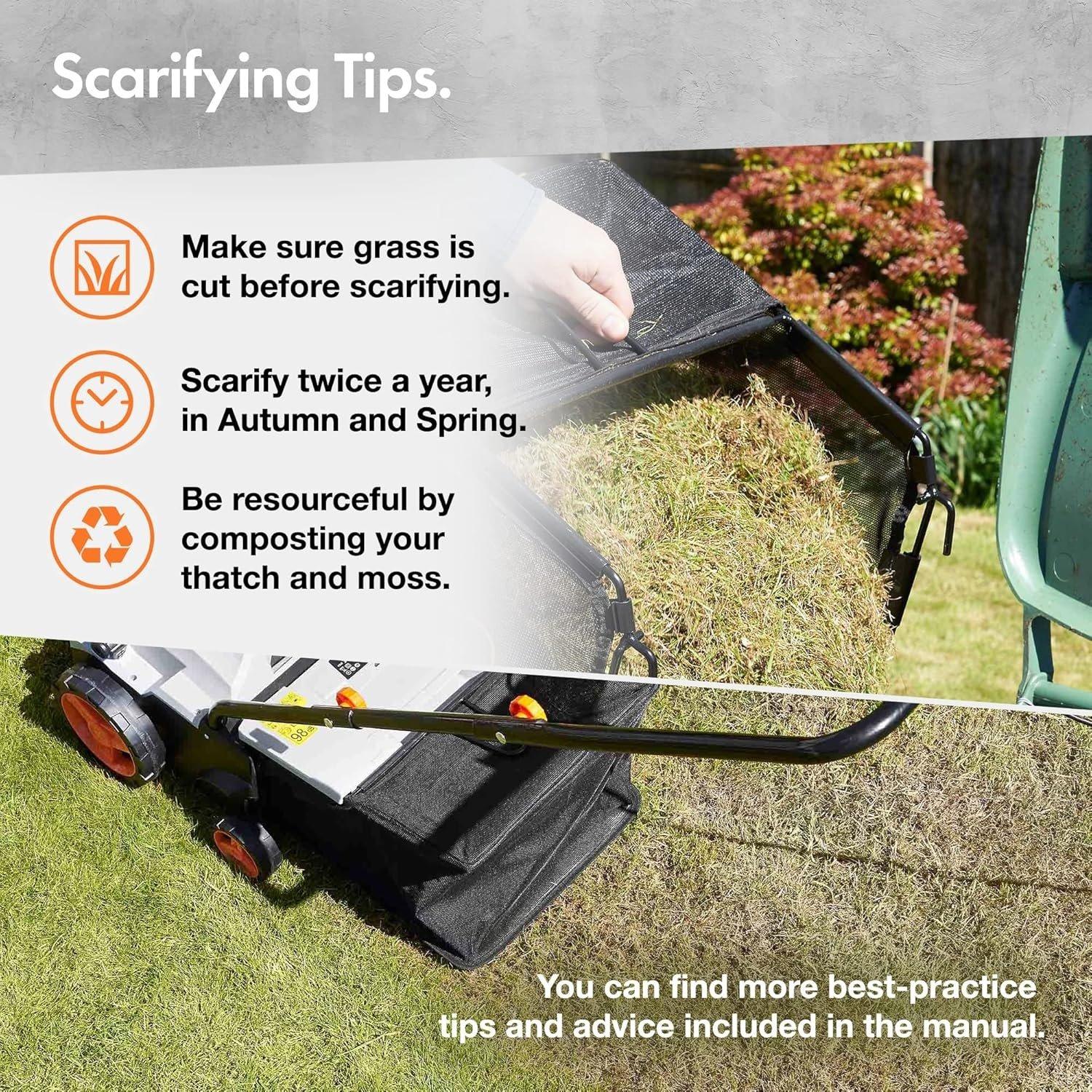 Grey - VonHaus - 2 In 1 Scarifier/Aerator - 3