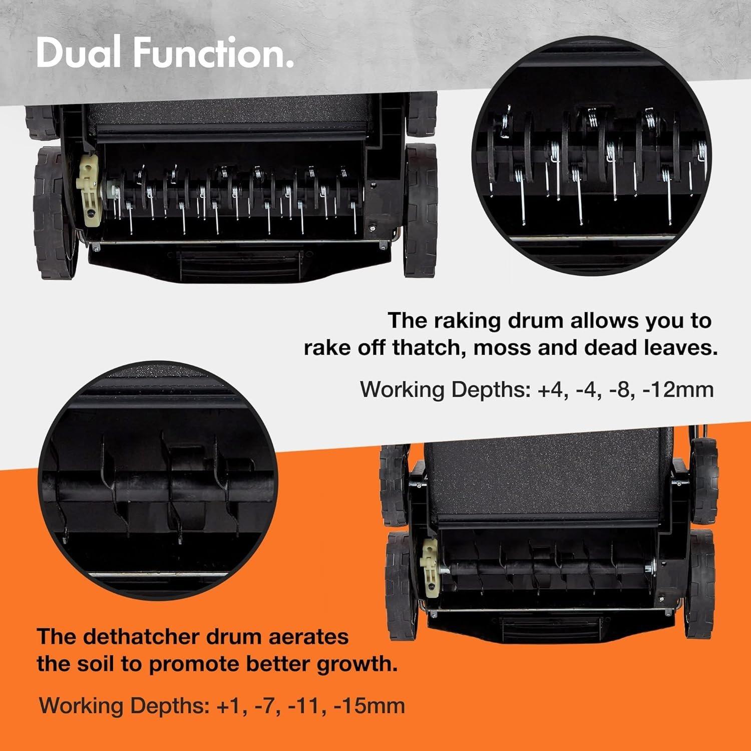 Grey - VonHaus - 2 In 1 Scarifier/Aerator - 6