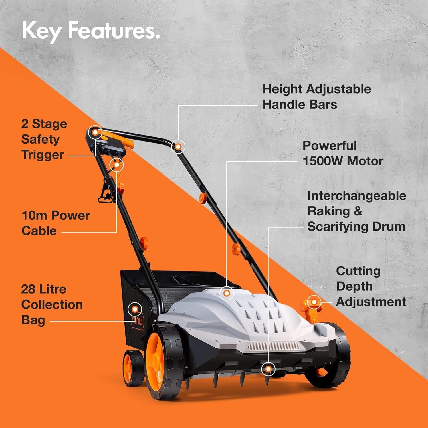 Grey - VonHaus - 2 In 1 Scarifier/Aerator - 7