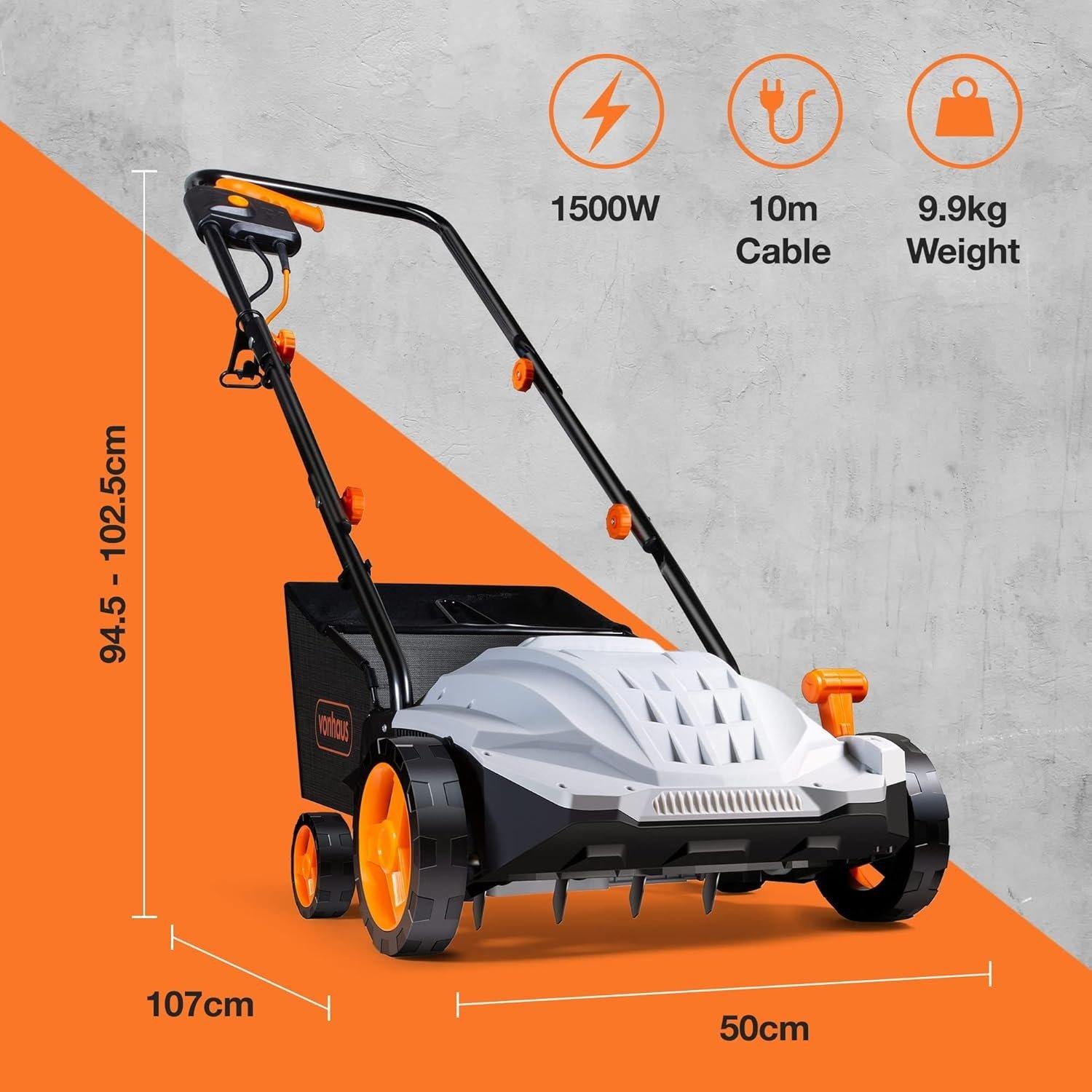 Grey - VonHaus - 2 In 1 Scarifier/Aerator - 8