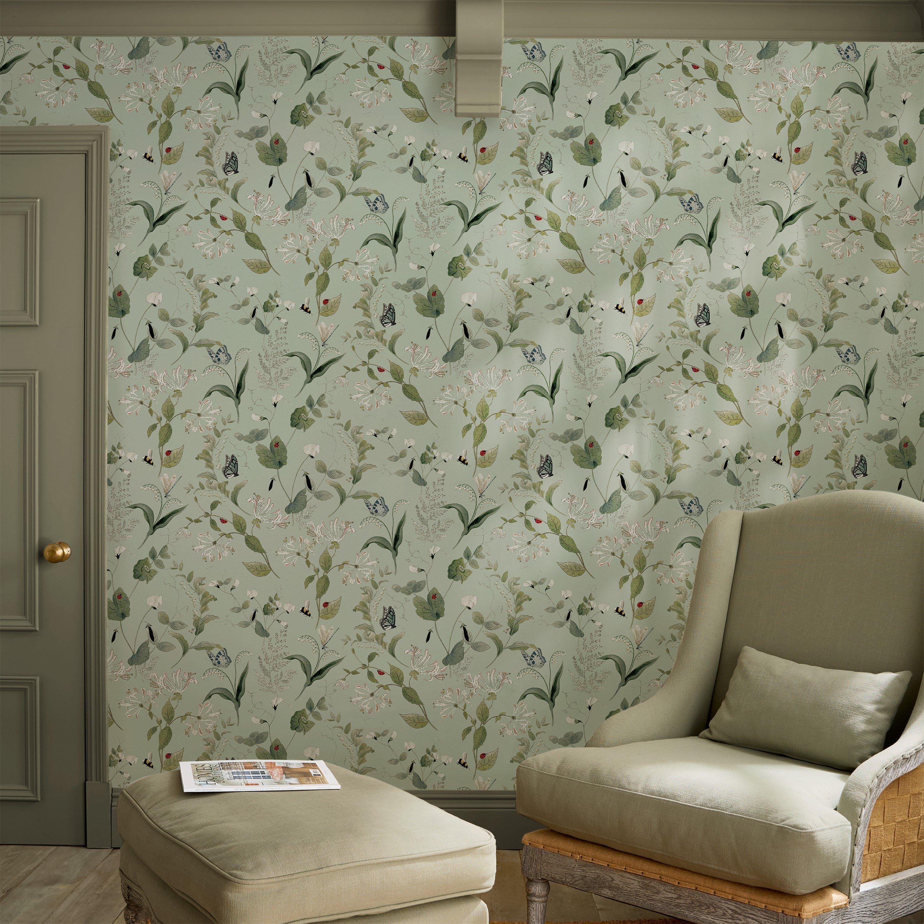 Pale Mint - Sophie Allport - Wild Floral Wallpaper - 2