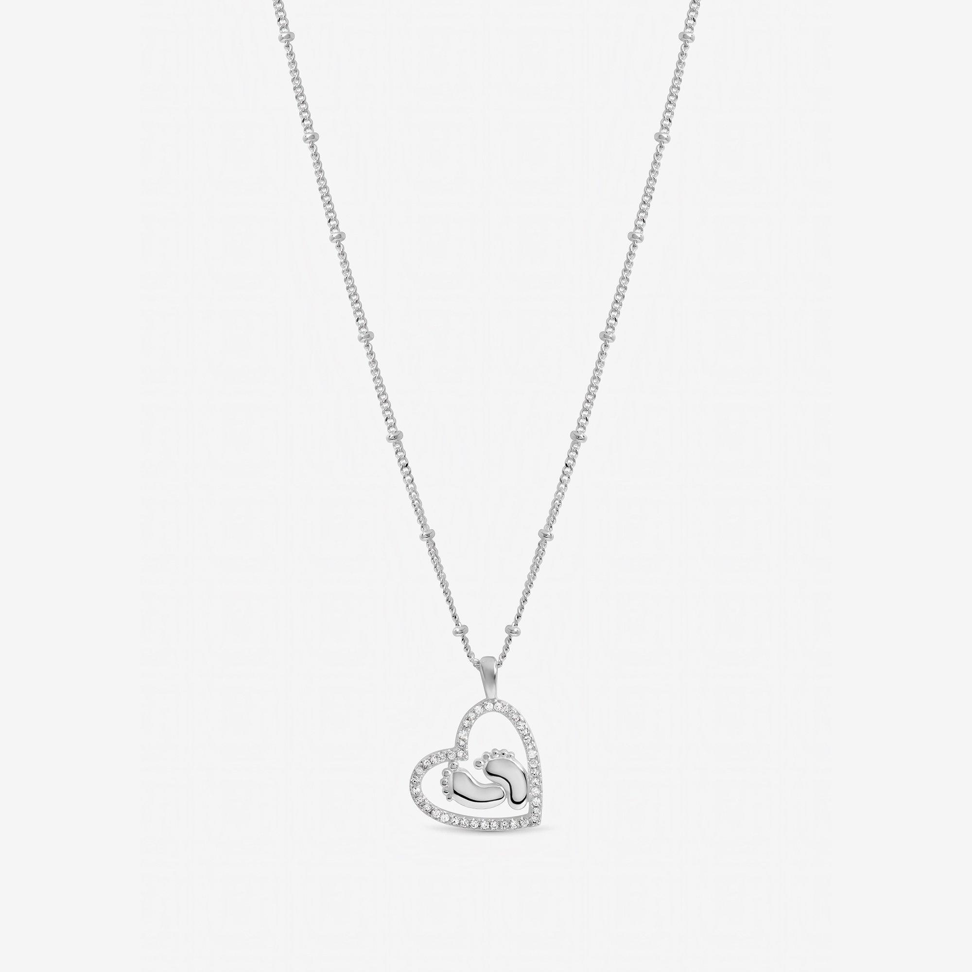 Silver - Inicio - Sterling Silver New Baby Pendant - Gift Pouch - 1