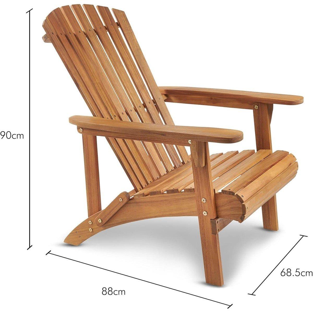 Brown - VonHaus - Hudson Adirondack Chair - 3
