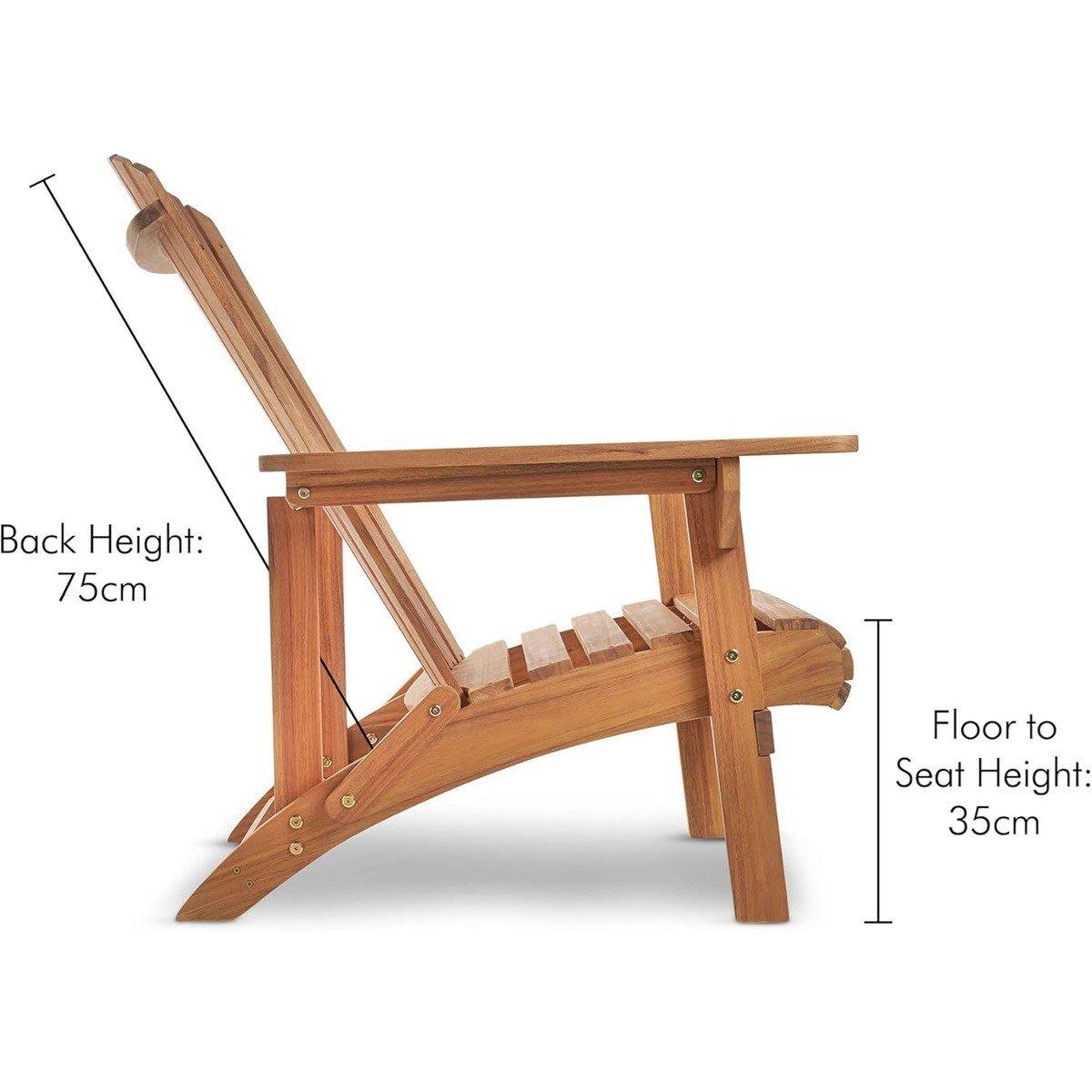 Brown - VonHaus - Hudson Adirondack Chair - 6