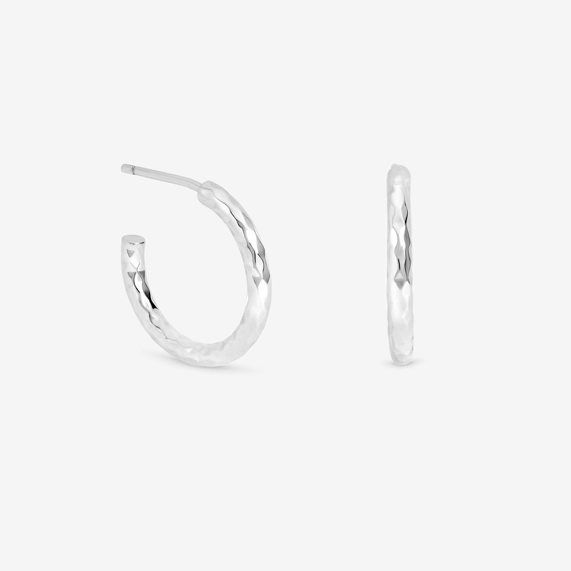 Silver - Simply Silver - Sterling Silver 925 Diamond Cut Hoop Earrings