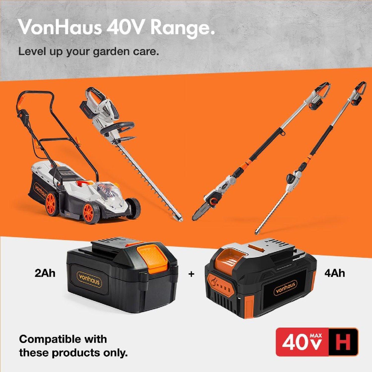 Grey - VonHaus - VonHaus Cordless Lawnmower 40V - 3