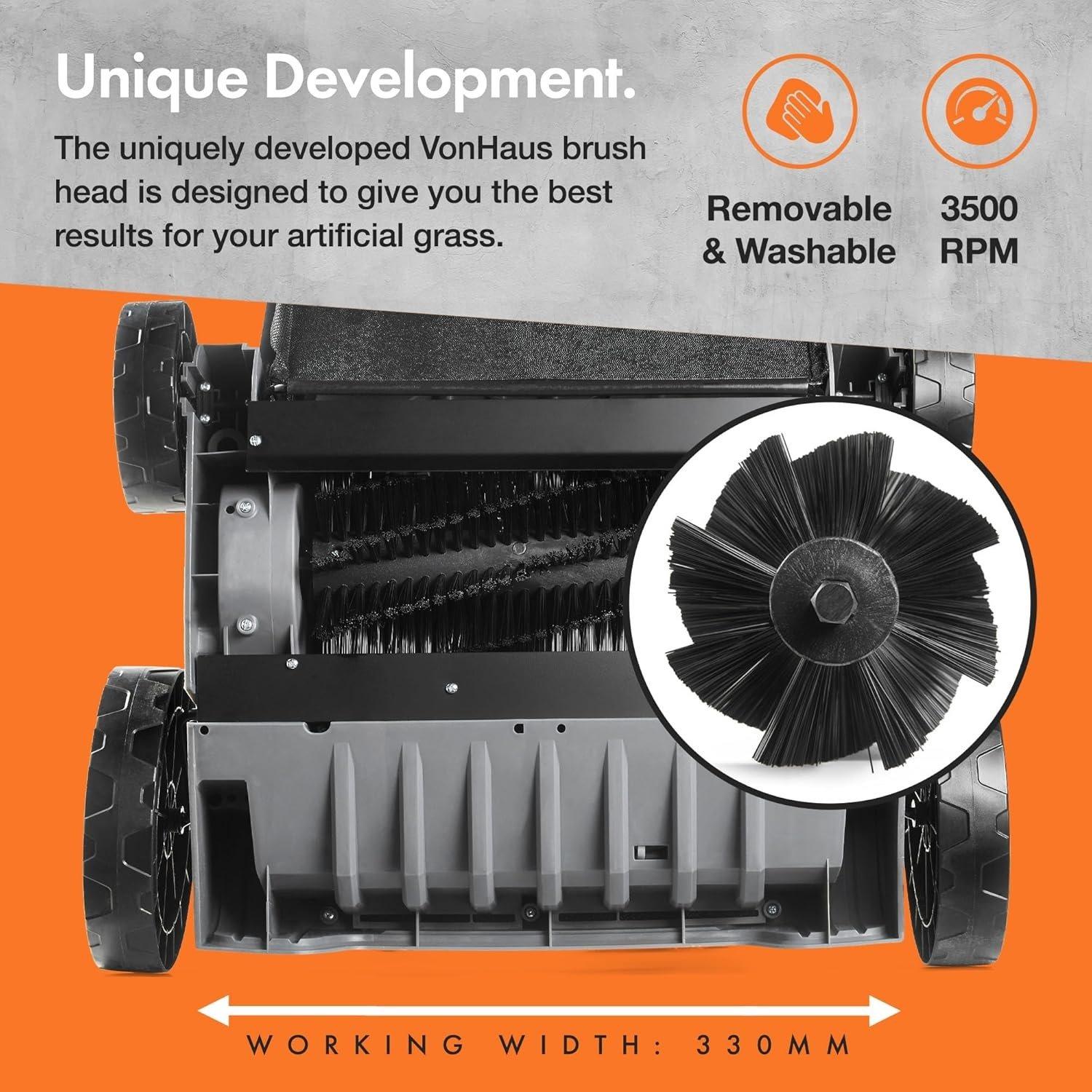 Grey - VonHaus - VonHaus - 1500W Artificial Grass Brush - 6