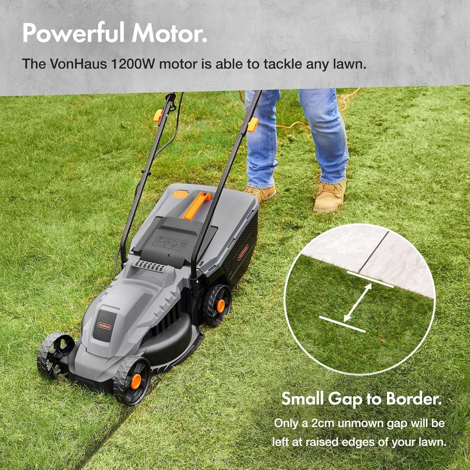 Grey - VonHaus - VonHaus 1200W Corded Lawn Mower - 2