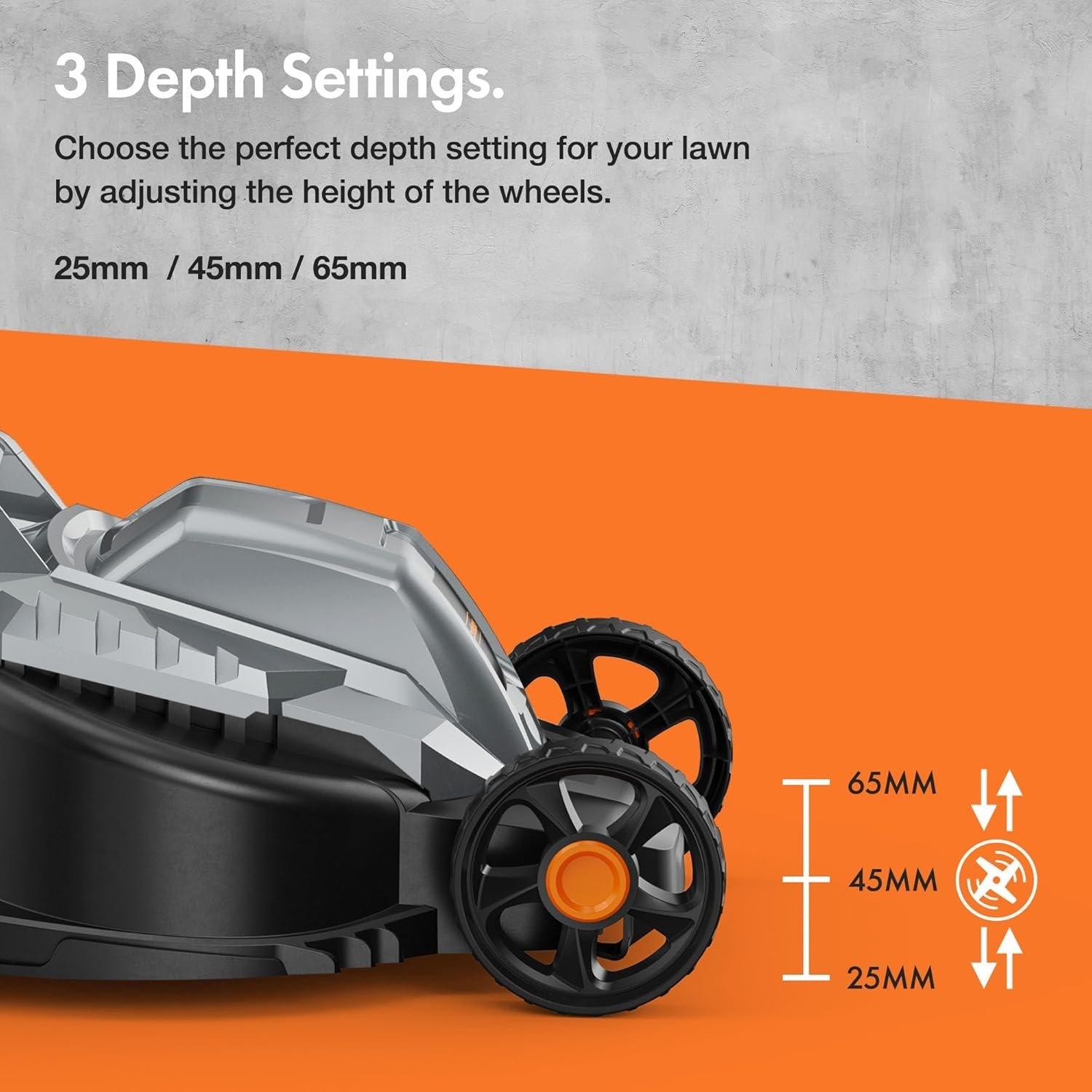 Grey - VonHaus - VonHaus 1200W Corded Lawn Mower - 4