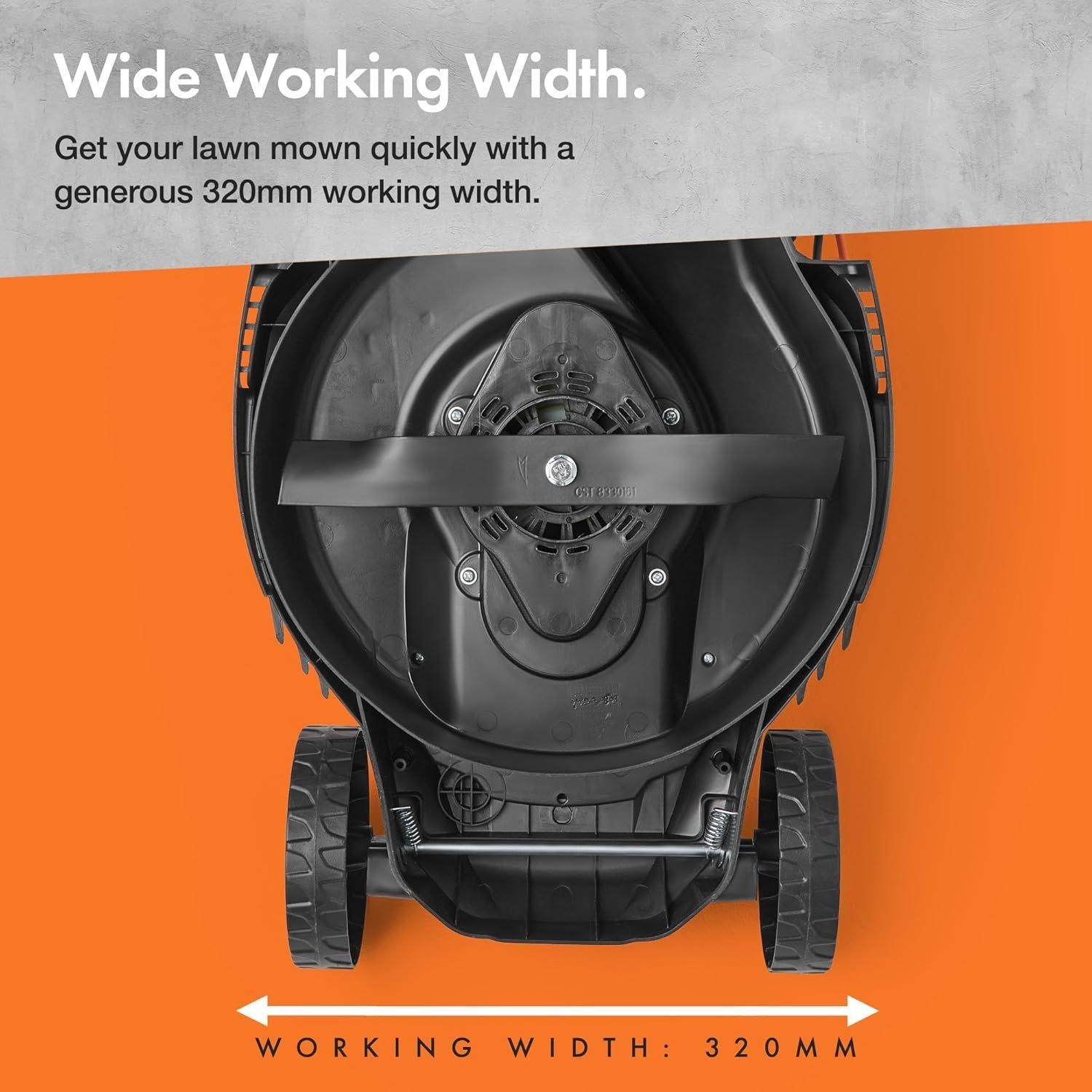 Grey - VonHaus - VonHaus 1200W Corded Lawn Mower - 5