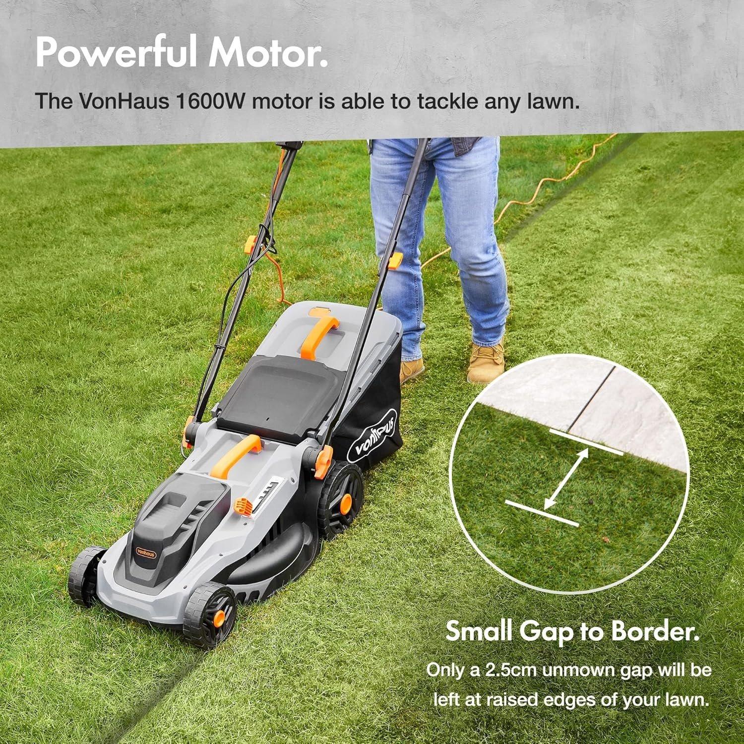 Grey - VonHaus - VonHaus Lawnmower 1600W – Electric Corded Mower - 2