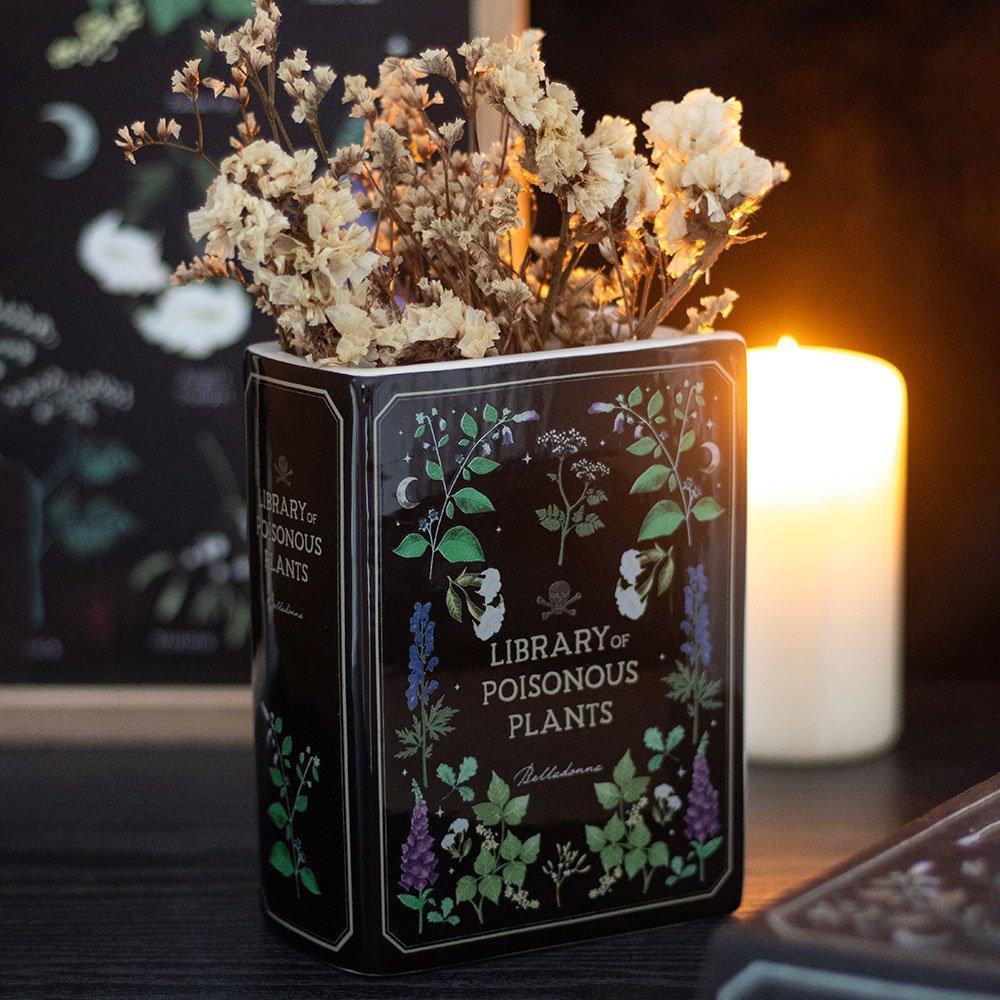 Something Different  Poisonous Plants Book Shaped Vase - Black