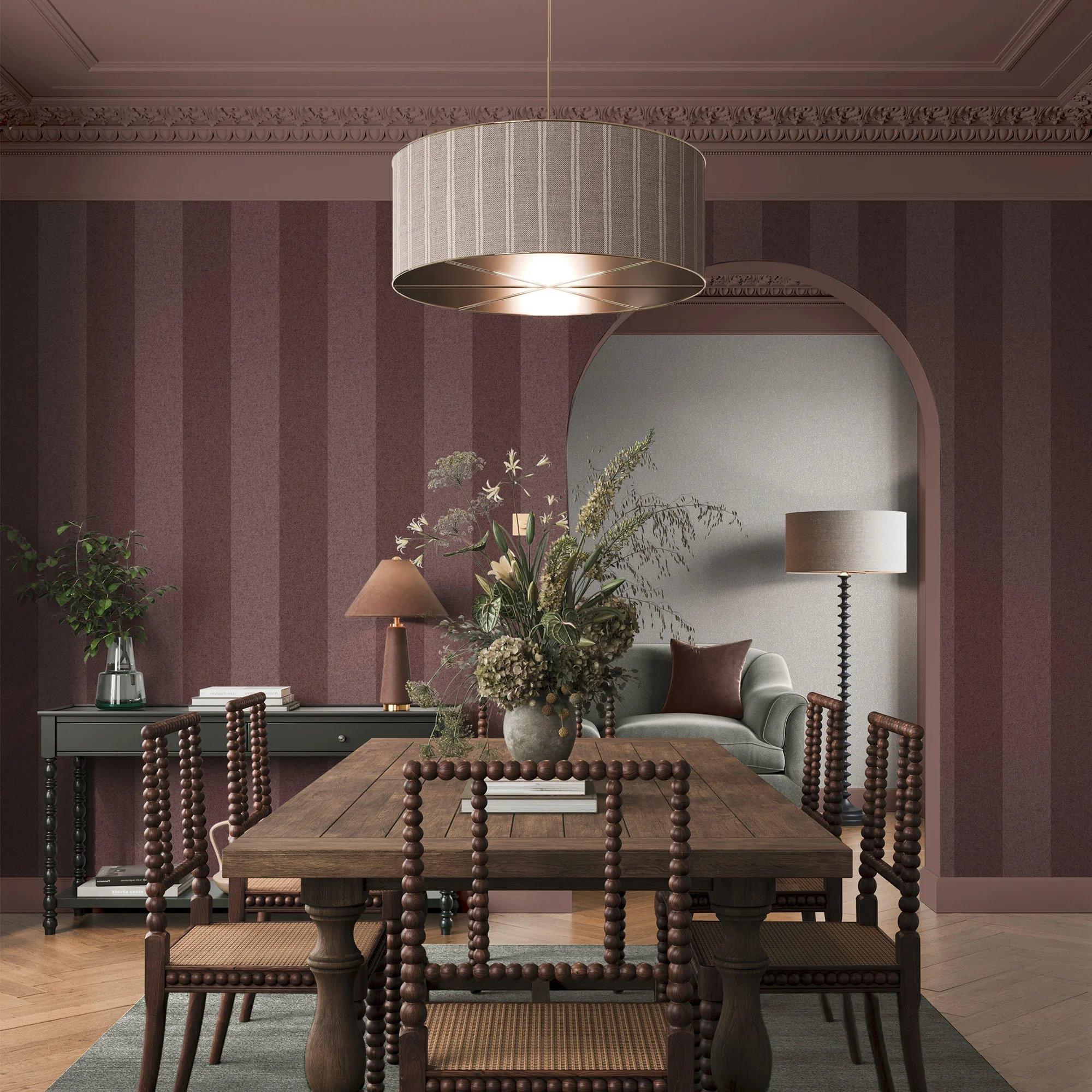 Purple - Superfresco Easy - Regent Stripe Thistle Wallpaper - 1