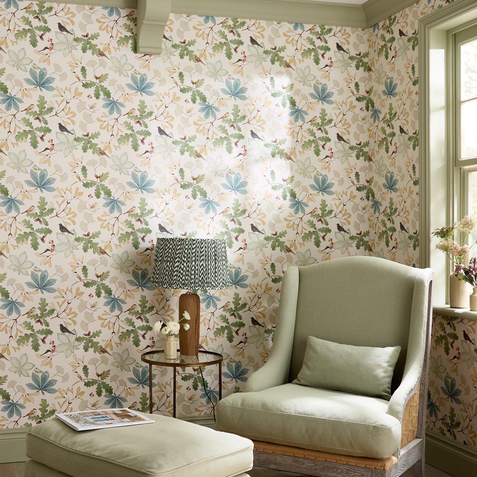 Off White - Sophie Allport - Orchard Birds Wallpaper - 2