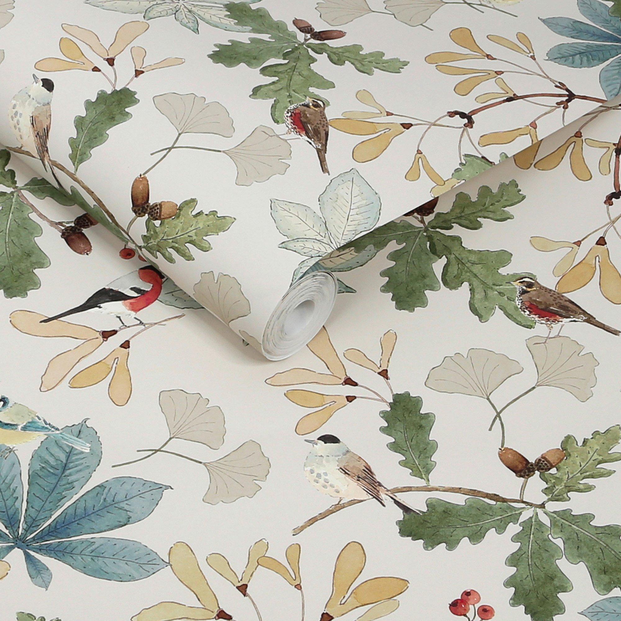 Off White - Sophie Allport - Orchard Birds Wallpaper - 3