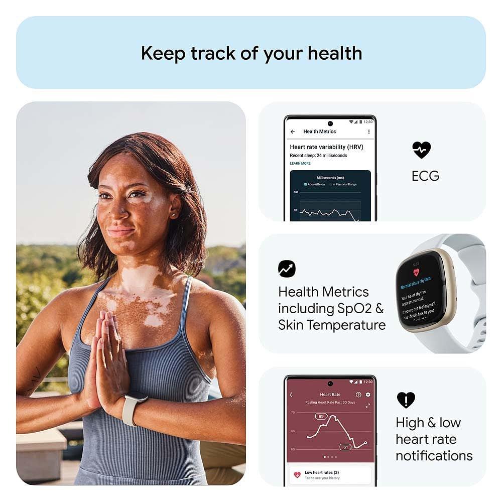 Elettronica - Fitbit - Sense 2 Smart Watch Blue Mint & Soft Gold - 6