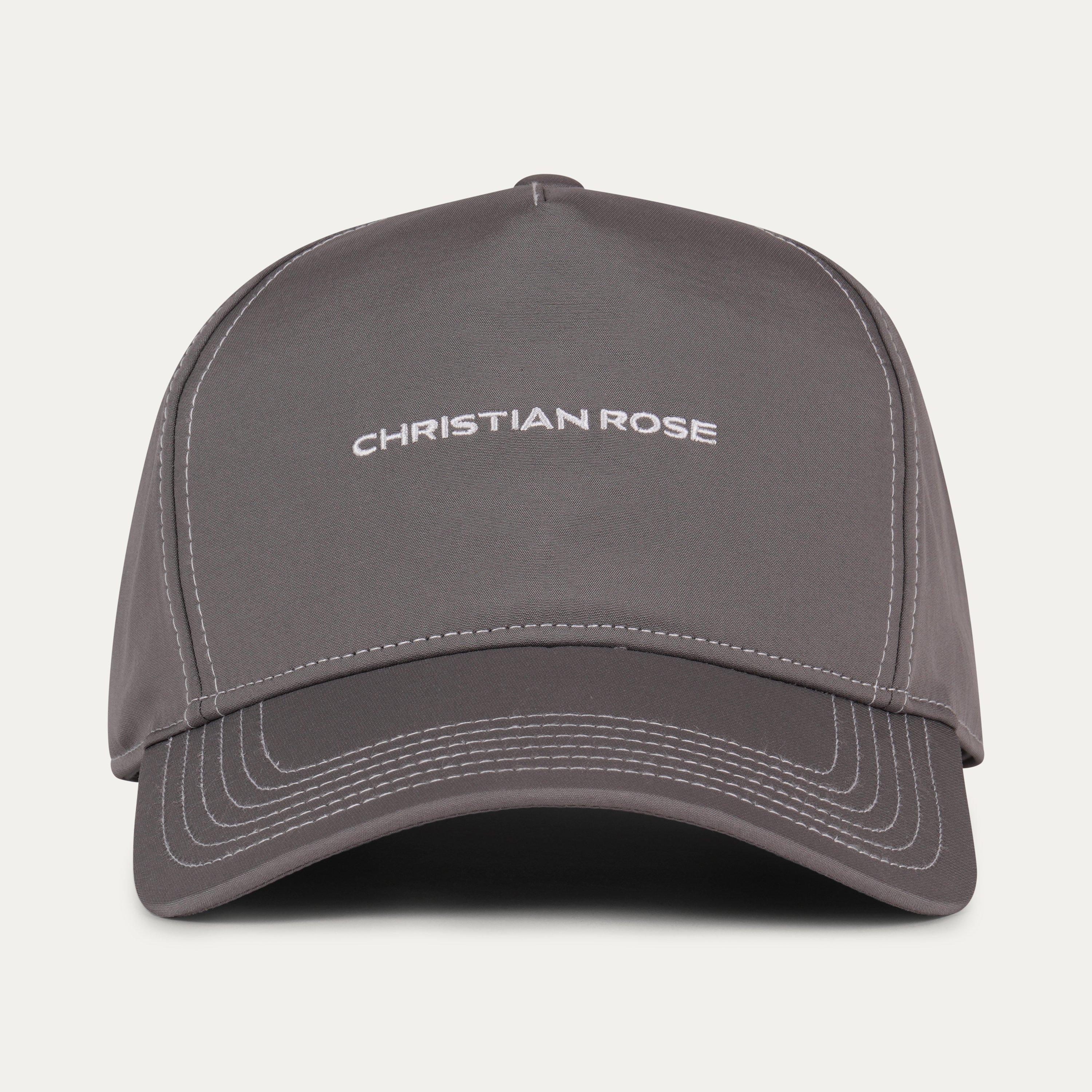 Grey / White - Christian Rose - Men's Unstructured Lightweight Trucker Cap - 2